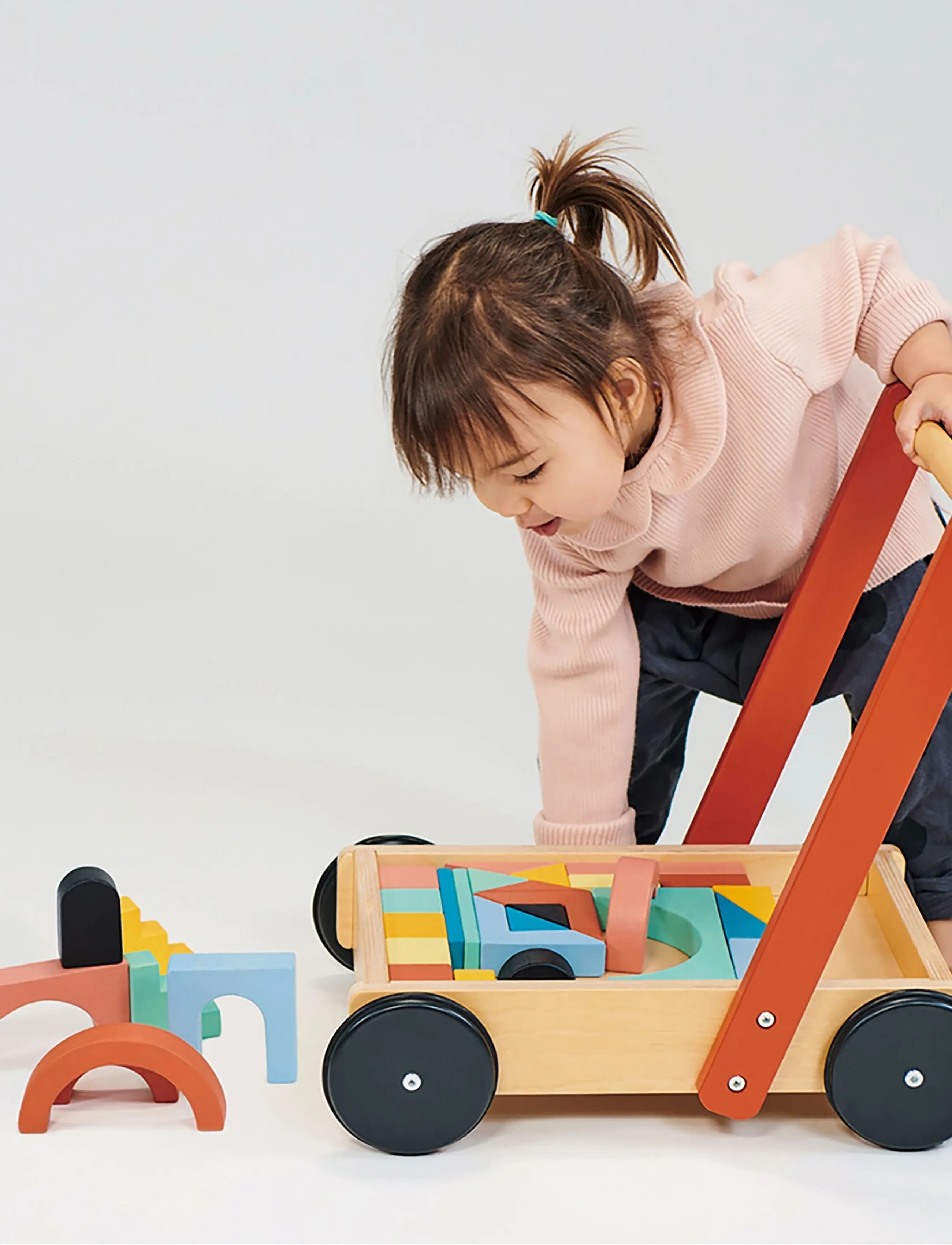 Mentari Trolley With Blocks Bambino, Børn, Baby Walkers, Beige, Str: ONE SIZE