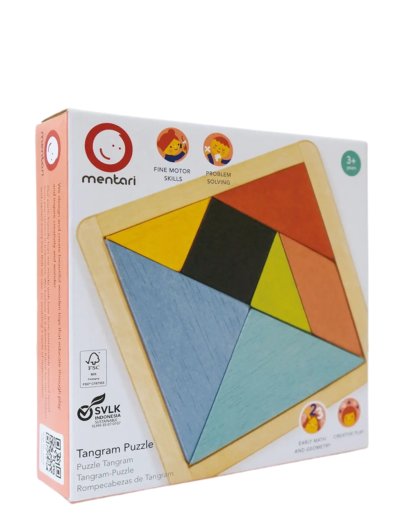 Mentari - Tangram 7 pcs - puslespill i tre - multi - 3