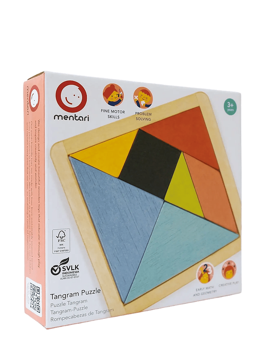 Mentari - Tangram 7 pcs - puidust pusled - multi - 3