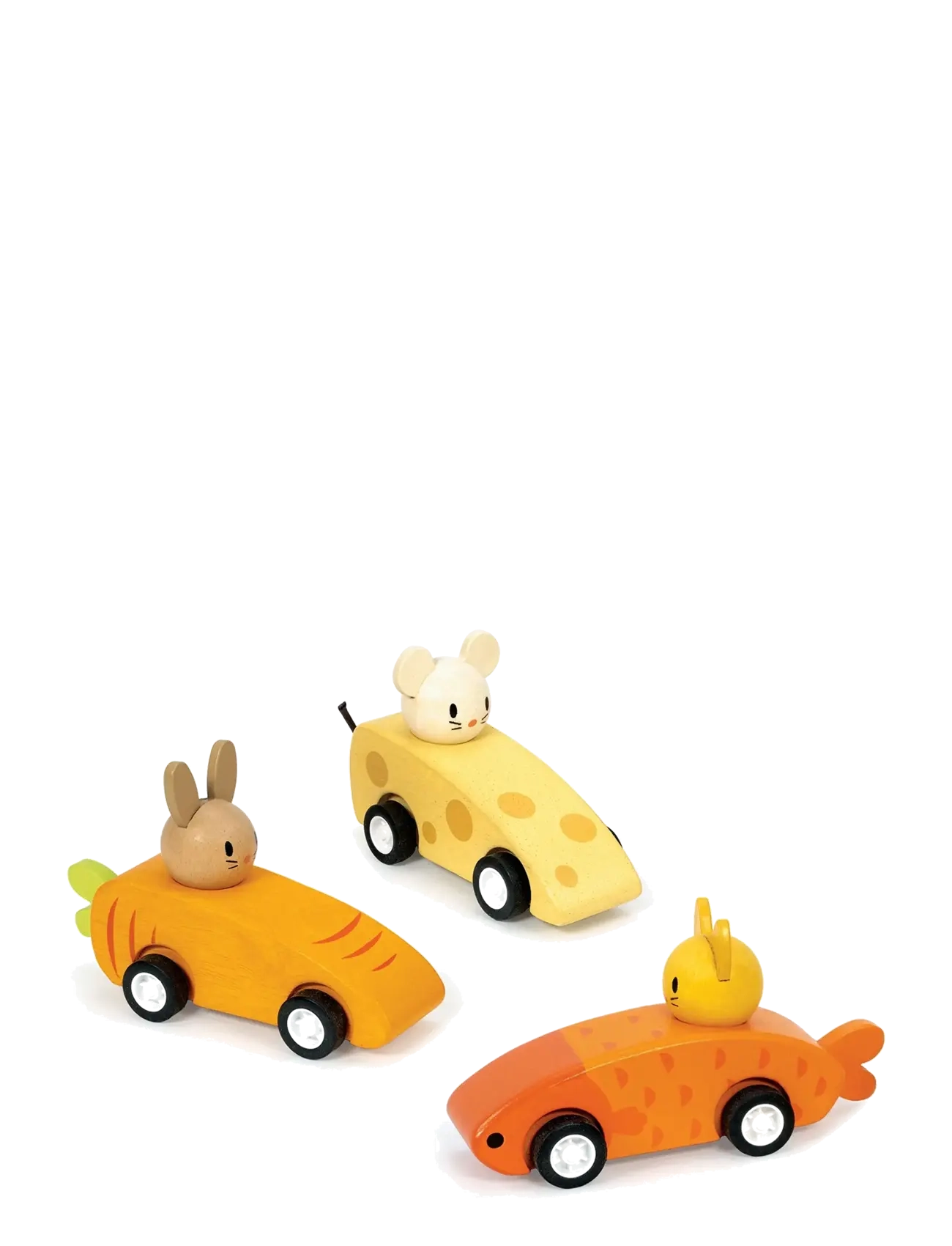 Mentari 3 Pullback Racing Cars - Animal Friends - Lekesett & Lekefigurer - ORANGE / yellow