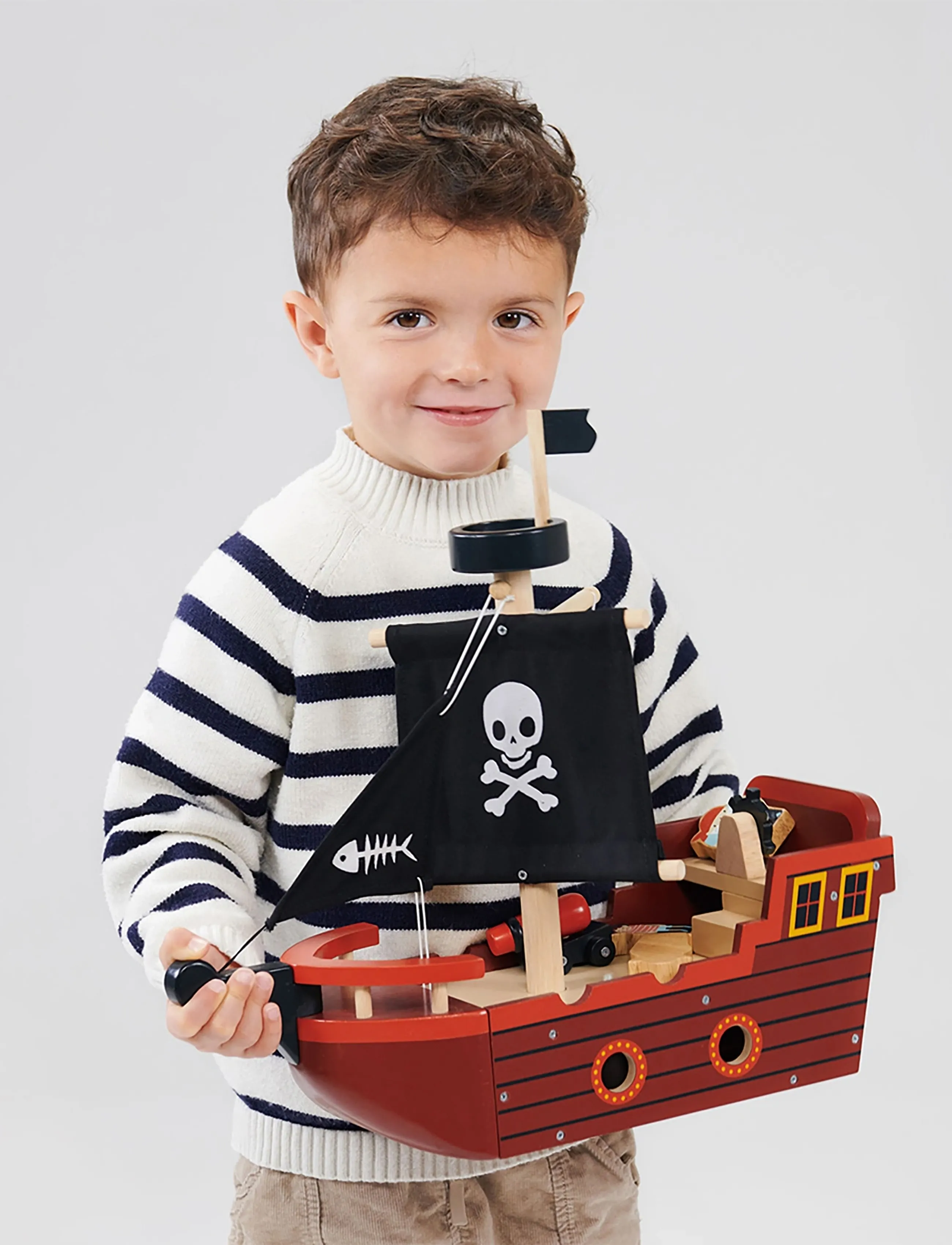 Mentari Pirate Ship Fishbones, Børn, Boats, Brun, Str: ONE SIZE
