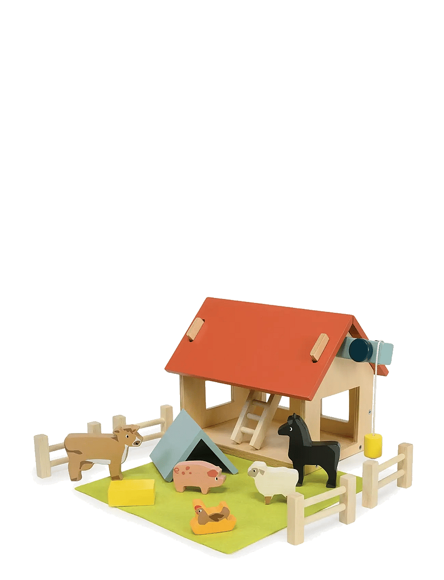 Mentari - Little Barn with Animals - My First Country Farm - mängukomplektid - red - 1