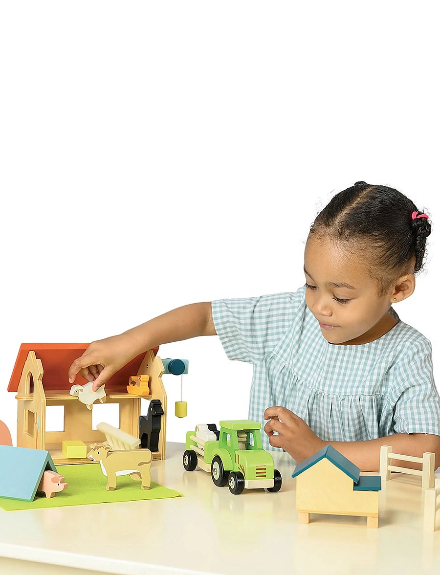 Mentari - Little Barn with Animals - My First Country Farm - mängukomplektid - red - 0
