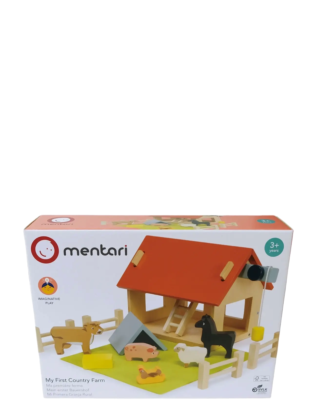 Mentari - Little Barn with Animals - My First Country Farm - legesæt - red - 3