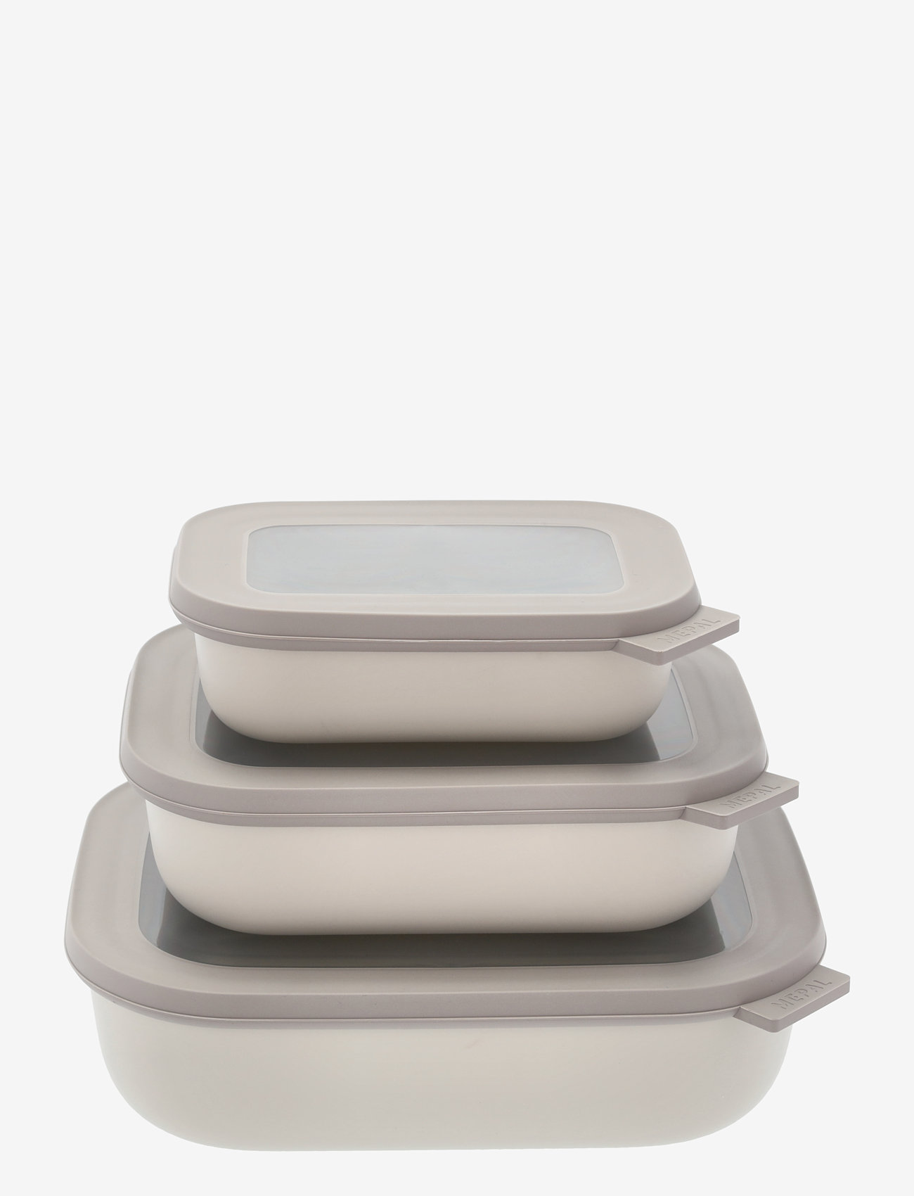 Mepal Rectangular bowl set w.lid Cirqula low 3 pcs - Mepal - NORDIC WHITE / white