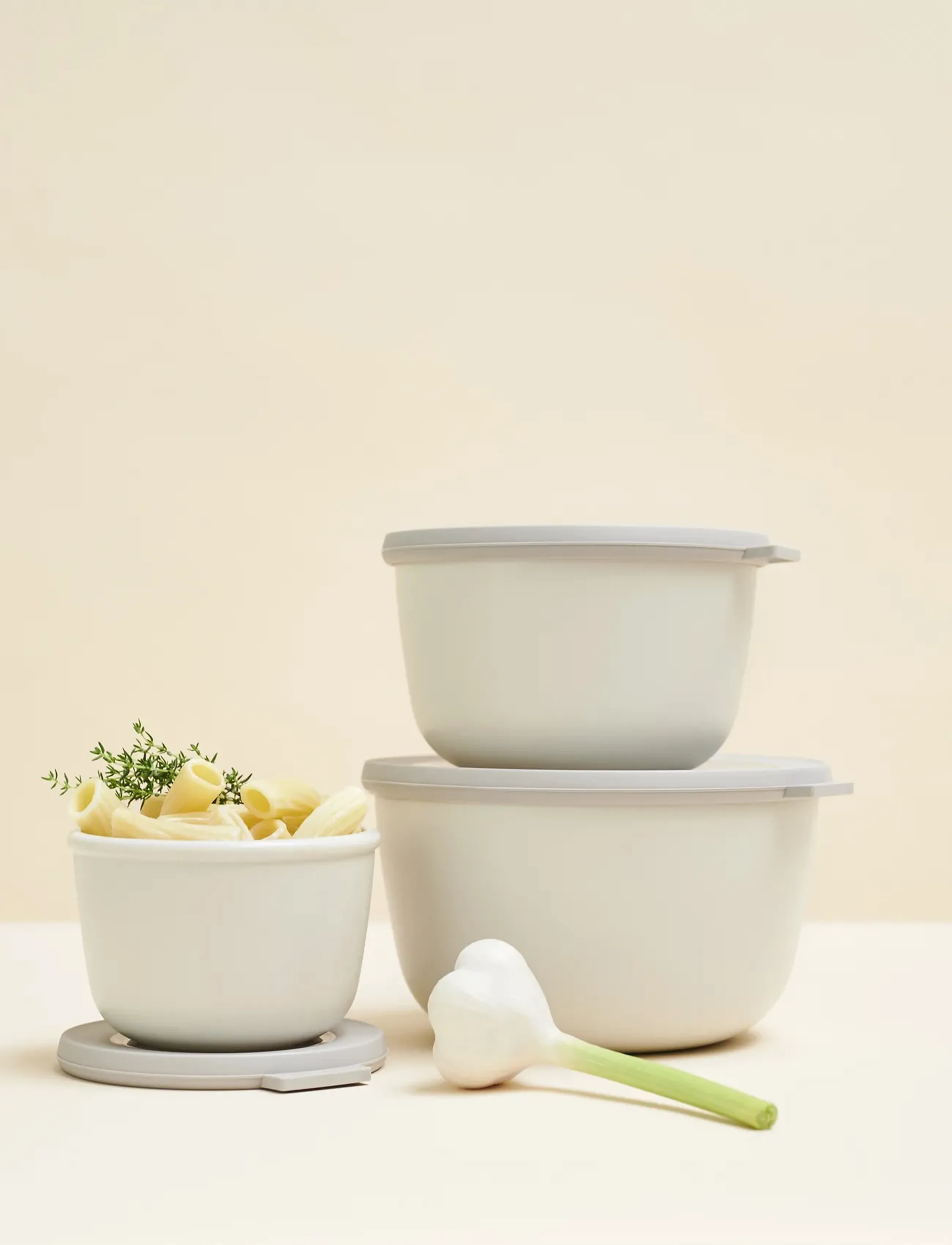 Mepal Rekt. Skålesæt M.låg Cirqula Høj 3 Stk., One Size, Kitchen Storage, Weiß - Boxes & Containers, Homeware