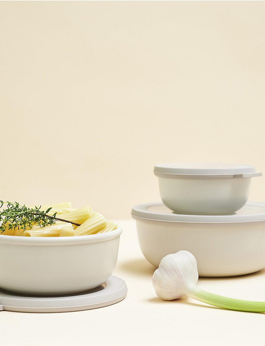 Mepal - Rectangular bowl set w.lid Cirqula high - vorratsgläser - nordic white - 2