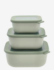 Mepal - Rectangular bowl set w.lid Cirqula high 3 pcs - kitchen jars - nordic sage - 0