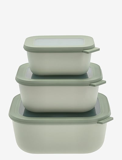Mepal Rectangular bowl set w.lid Cirqula high 3 pcs - Brotdosen - NORDIC SAGE / green