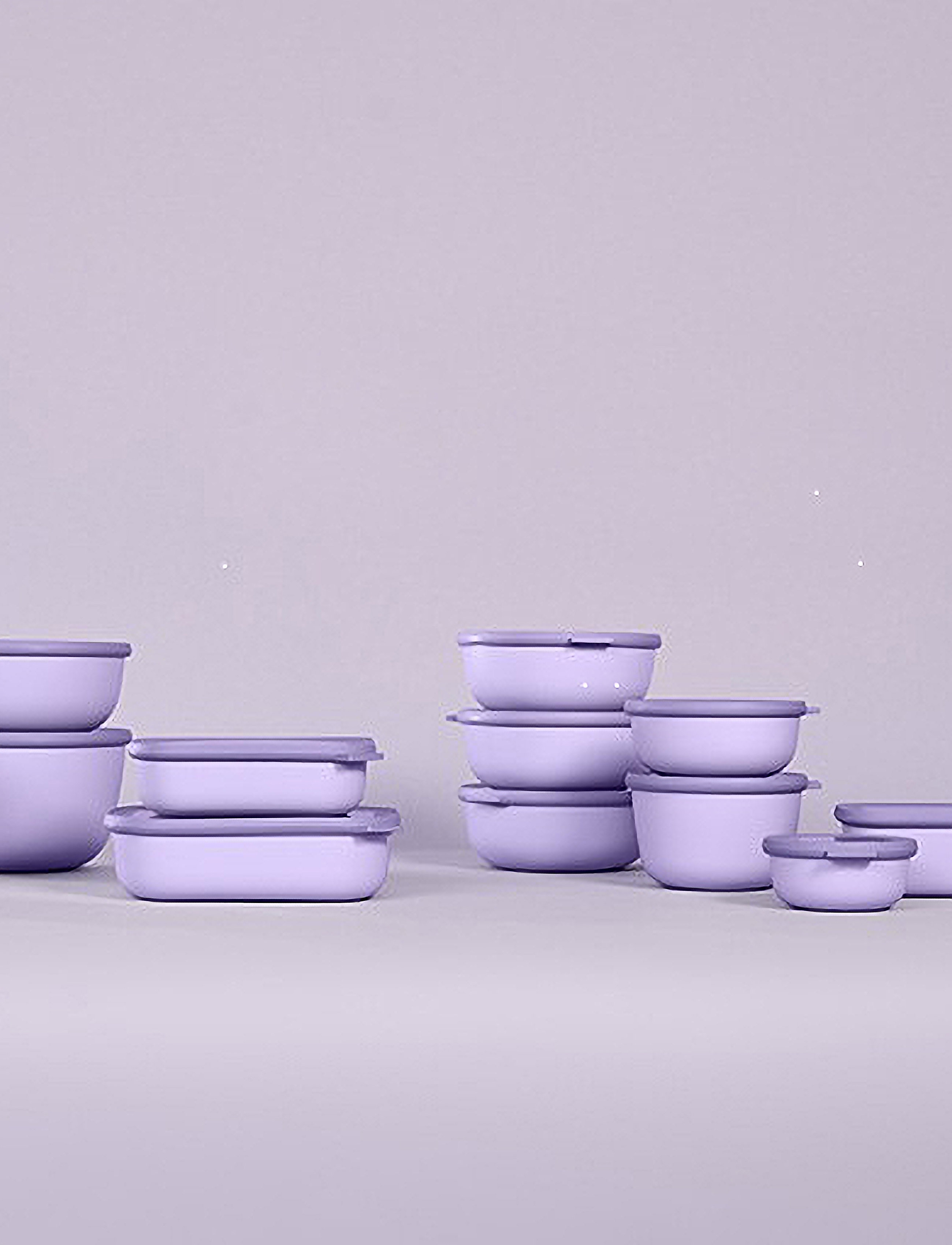 Mepal - Rectangular bowl set w.lid Cirqula 3 pcs - najniższe ceny - nordic lilac - 3