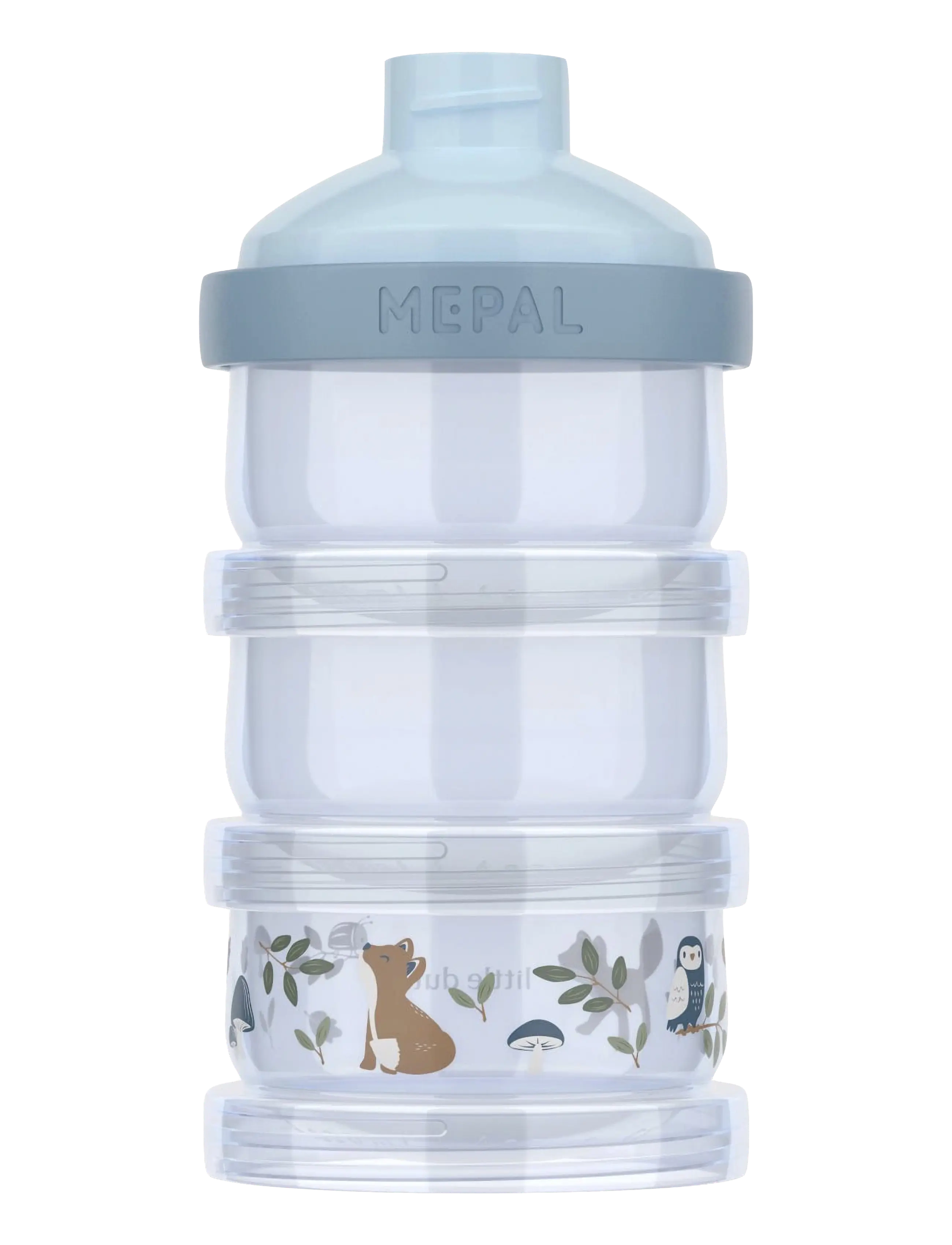 Mepal Mælkepulvertårn Mio Forest Friends, 7.5X7.5X15.8 cm, Blue, Baby Feeding > Baby Food Containers, Børn