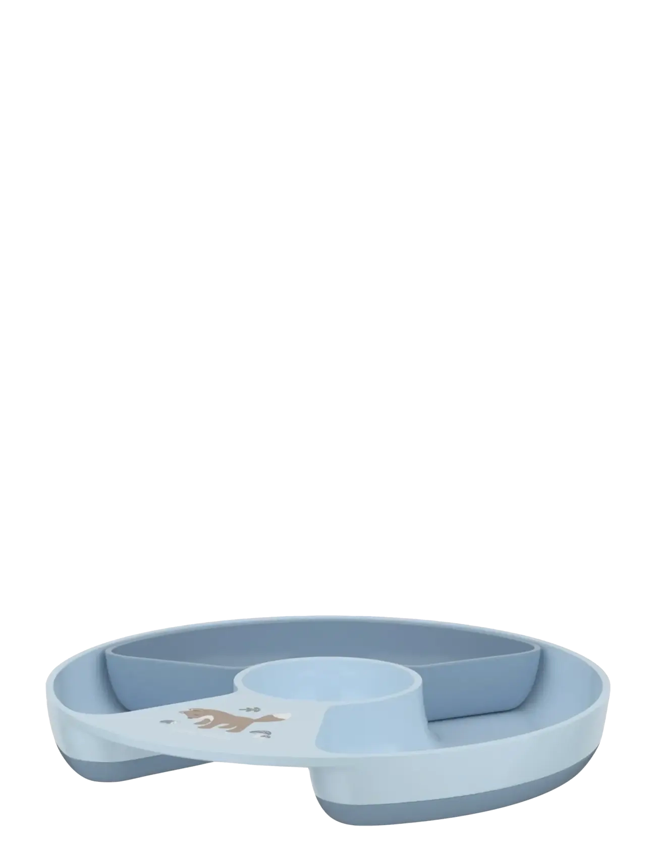 Mepal Børnetallerken Med Opdeling Mio Forest Friends, 20X20X2.7 cm, Plates & Bowls, Blau - Plates, Kinder