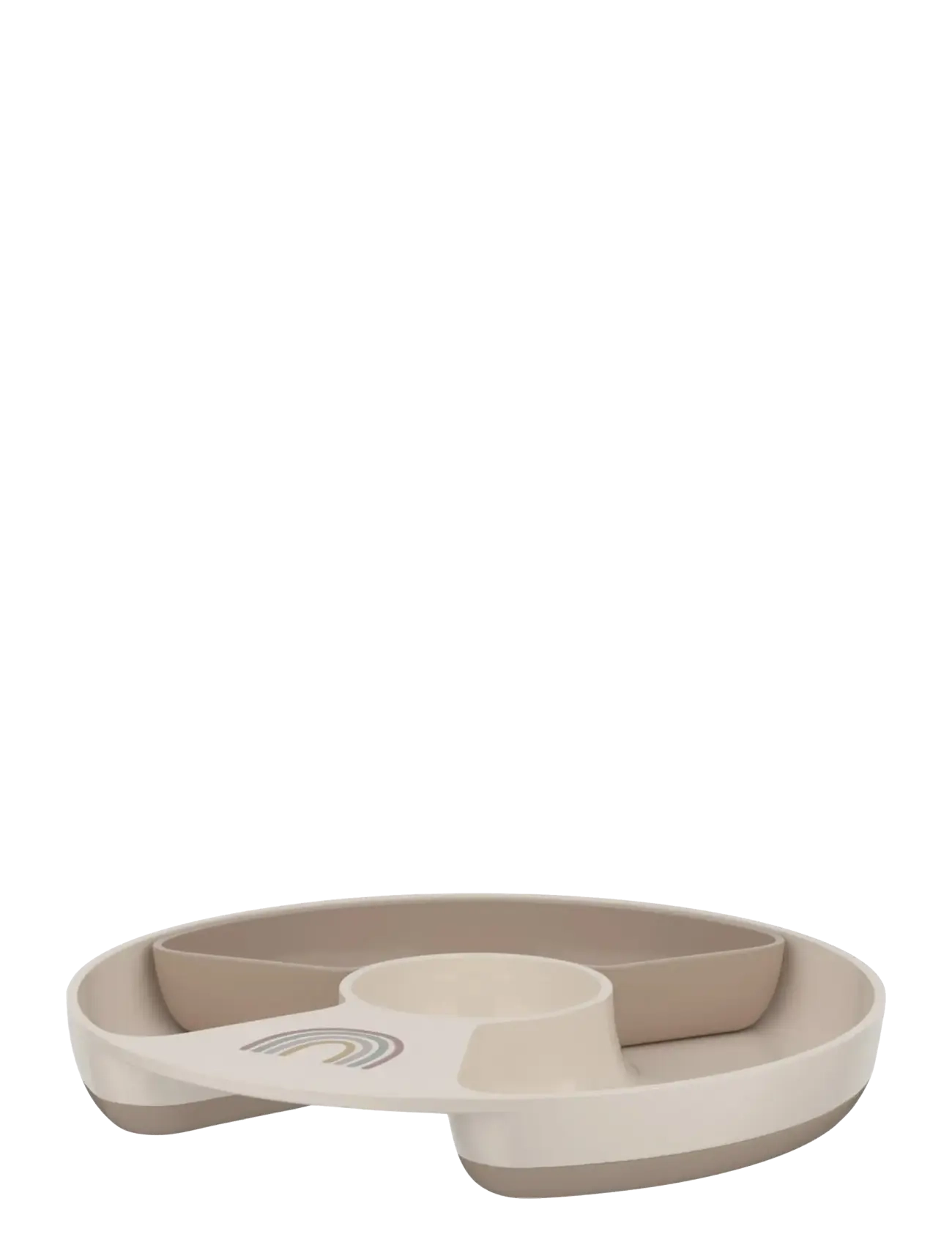 Mepal Børnetallerken Med Opdeling Mio Sunshine & Rainbow, 20X20X2.7 cm, Plates Bowls, Beige - Plates, Kinder