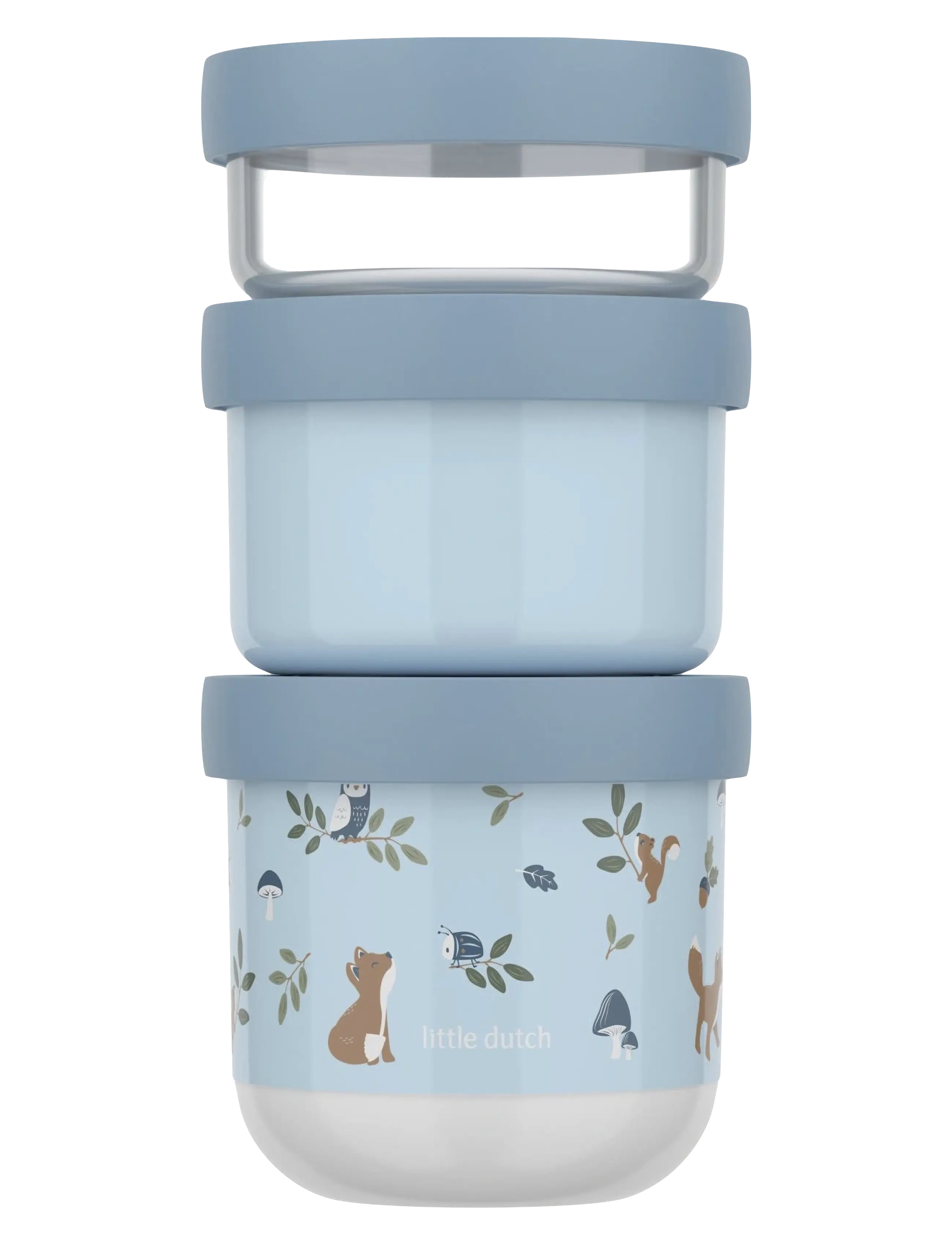 Mepal Snackboks-Tårn Mio Forest Friends 3 Dele, 8.6X8.6X17.9 cm, Meal Time, Blau - Lunch Boxes, Kinder