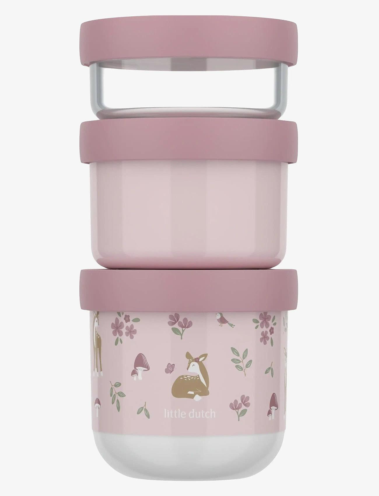 Mepal - Snackbox stack Mio Fairy garden 3 parts - lõunasöögikarbid - pink - 0