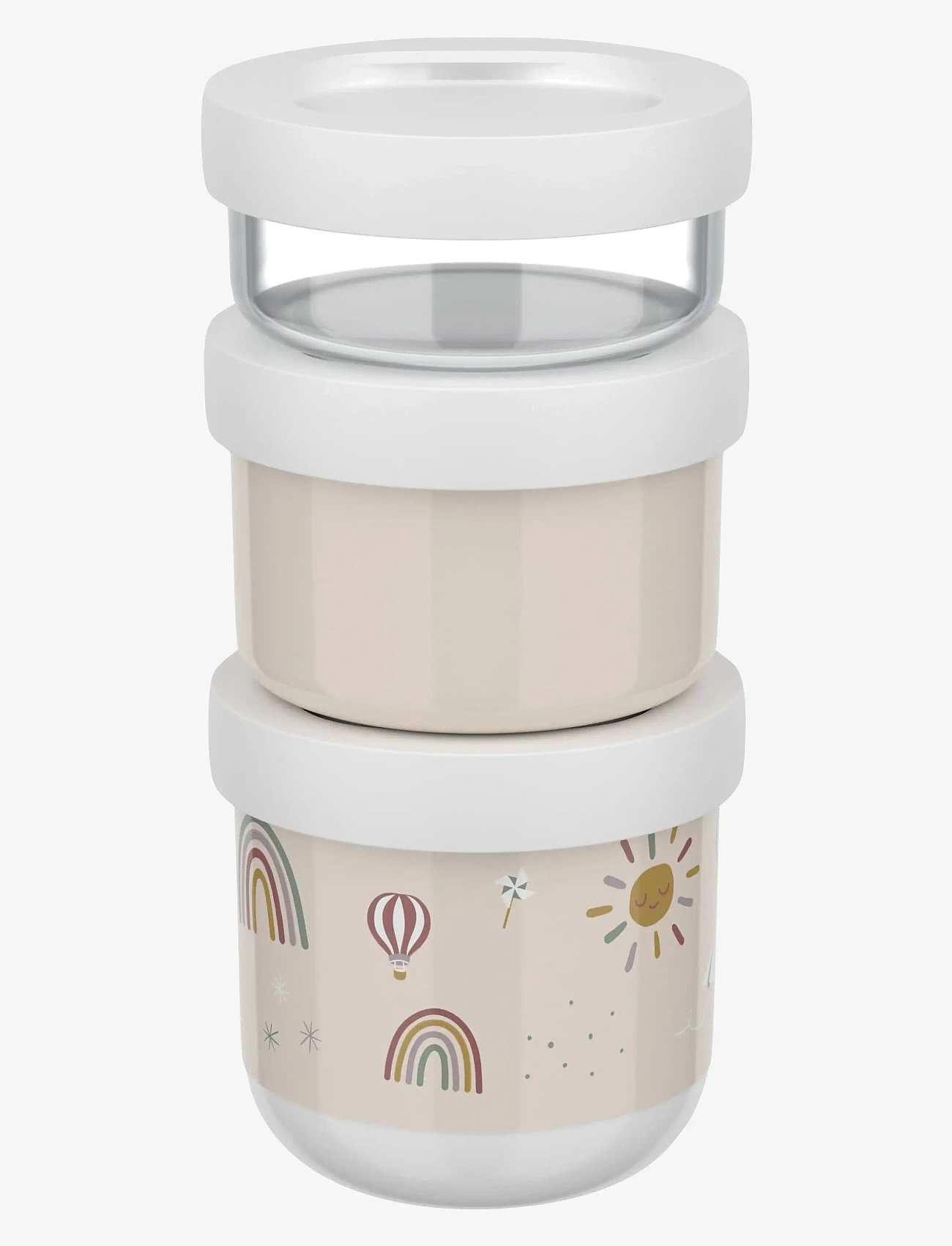 Mepal - Snackbox stack Mio Sunshine & Rainbow 3 parts - brotdosen - white - 0