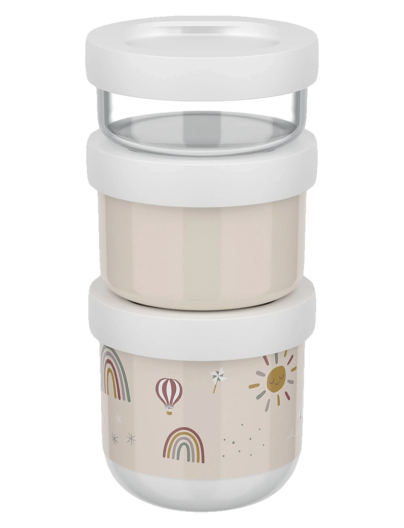 Mepal - Snackbox stack Mio Sunshine & Rainbow 3 parts - brotdosen - white - 0