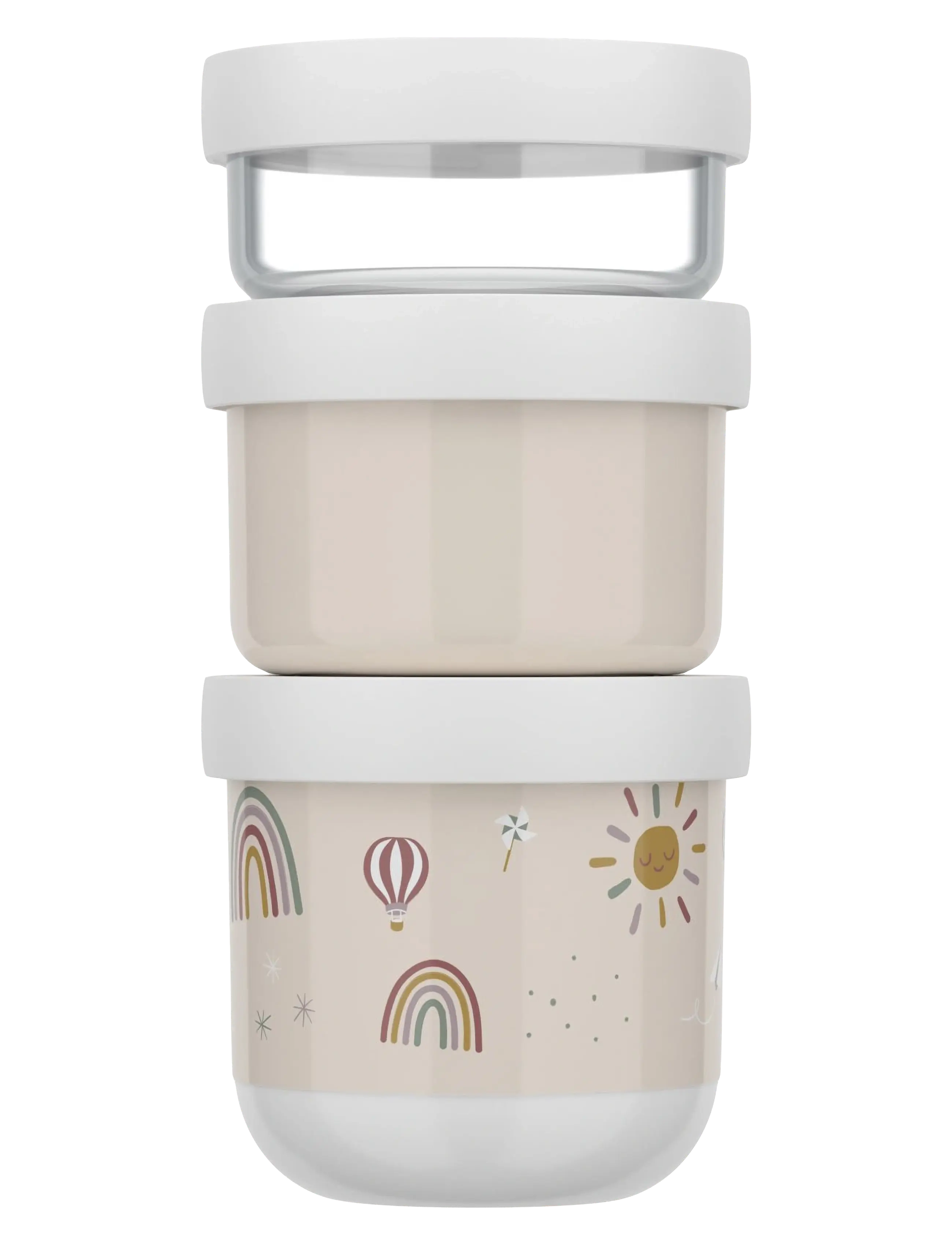 Mepal - Snackbox stack Mio Sunshine & Rainbow 3 parts - boîtes à lunch - white - 1