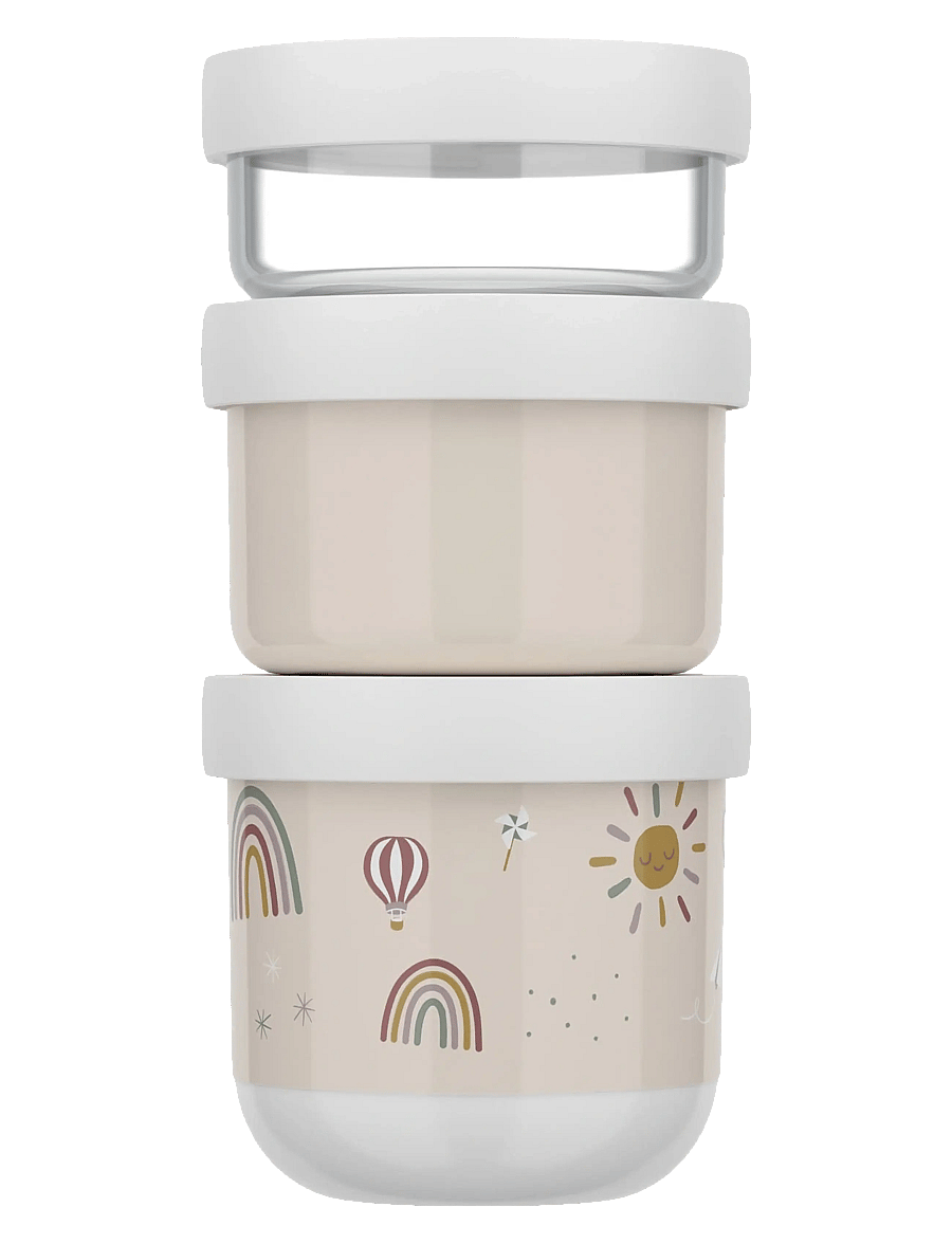 Mepal - Snackbox stack Mio Sunshine & Rainbow 3 parts - lõunasöögikarbid - white - 1