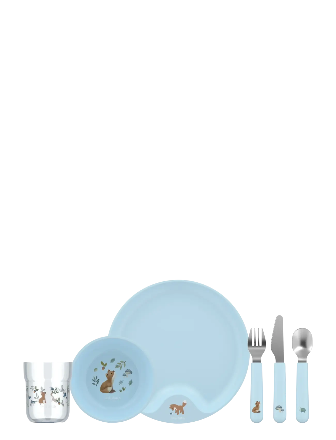Mepal Børnesæt Mio Forest Friends 6 Dele, 33.2X10.5X21.8 cm, Plates & Bowls, Blau - Plates, Kinder