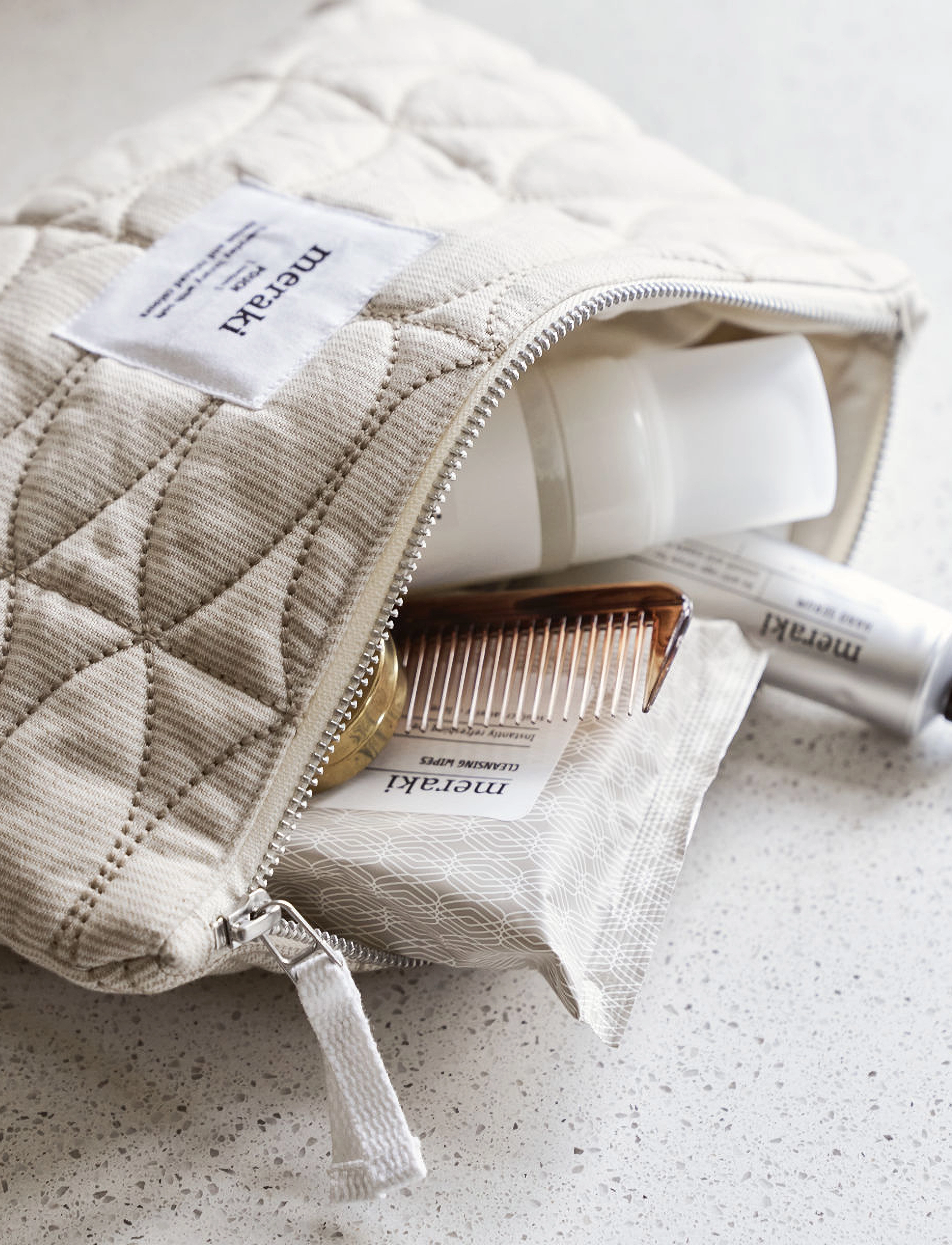 meraki Pouch, Mentha, Off White/Safari, 1101 G, Beige, Makeup > Makeup-Tasker, Dame