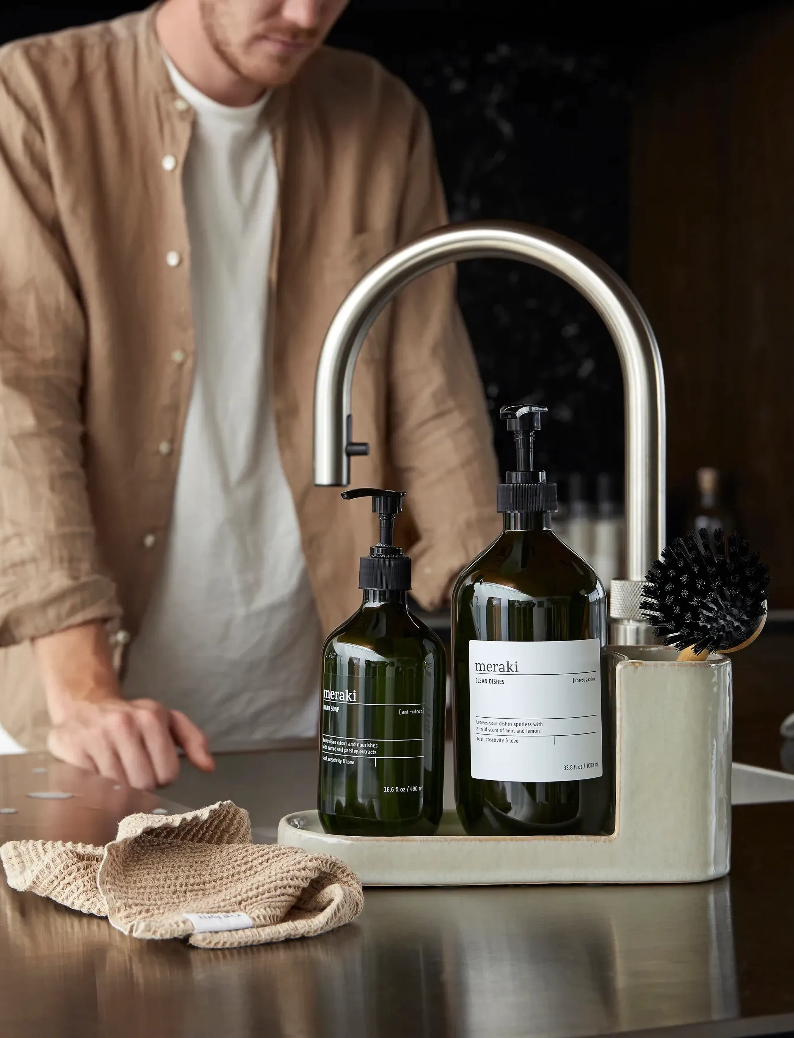 meraki - Brush and soap holder, MKDatura, Sh - diskställ - shellish grey - 0