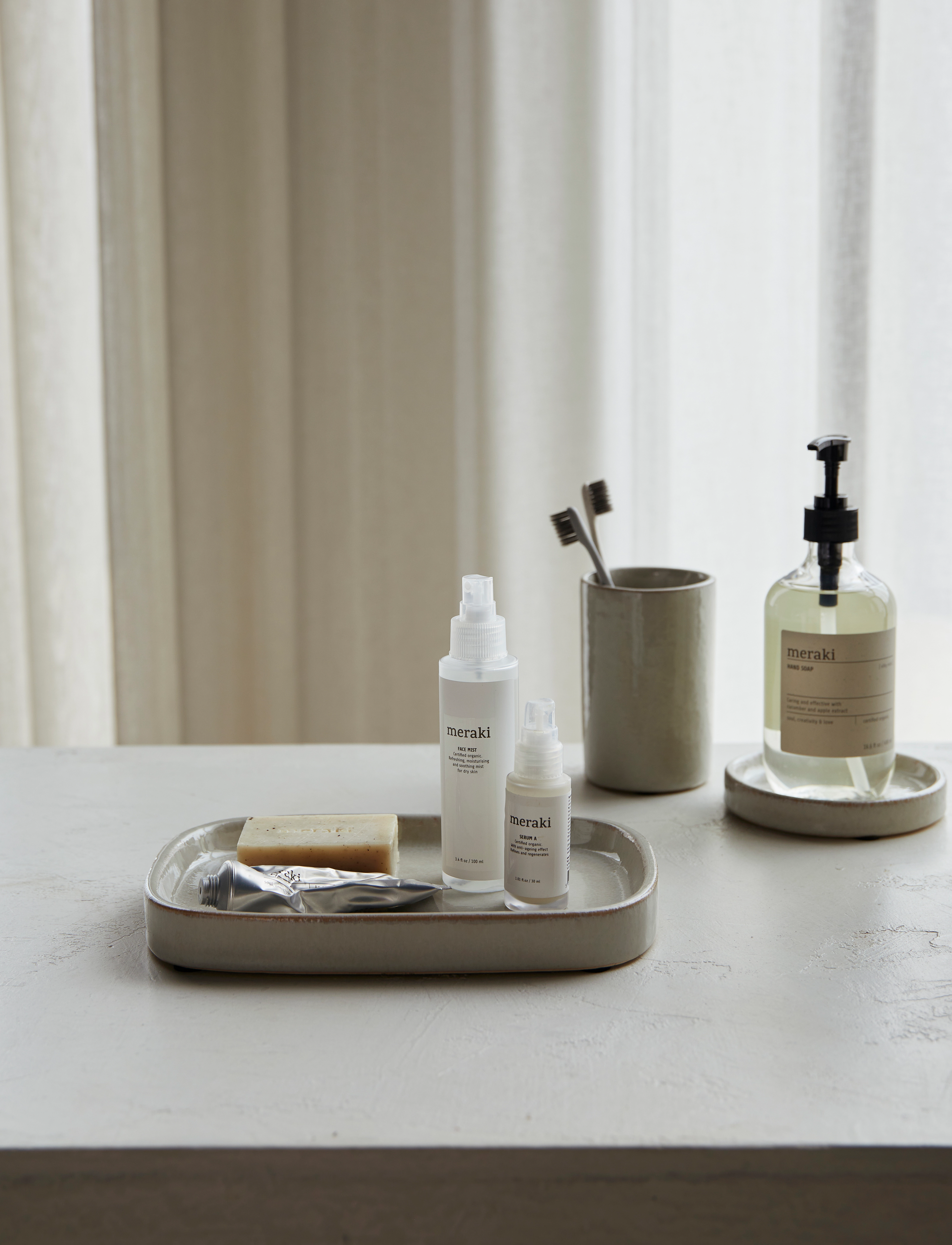 meraki Tray, Mkdatura, Shellish Grey, One Size, Grey, Badeværelsesinteriør > Sæbepumper Og Sæbekopper, Unisex