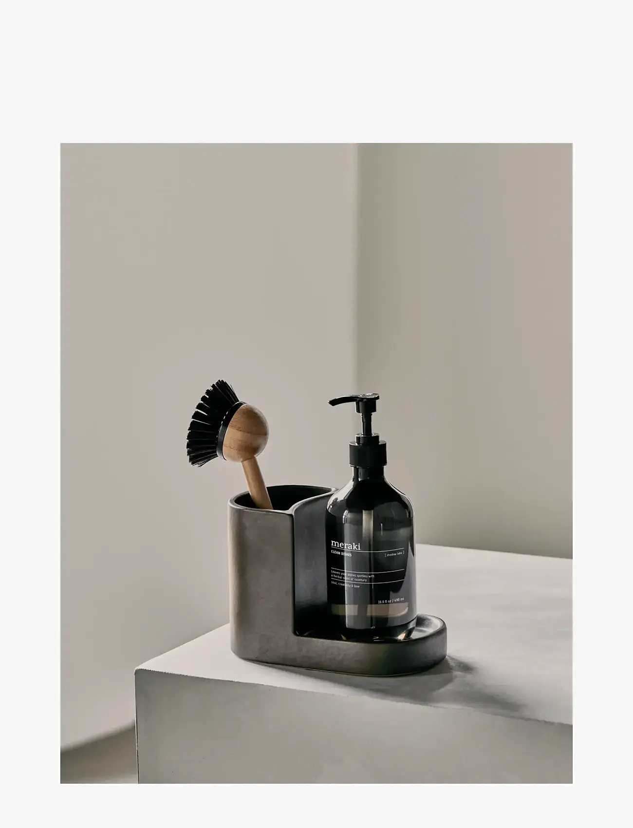 meraki - Brush and soap holder, MKDatura, Dark grey - dark grey - 2