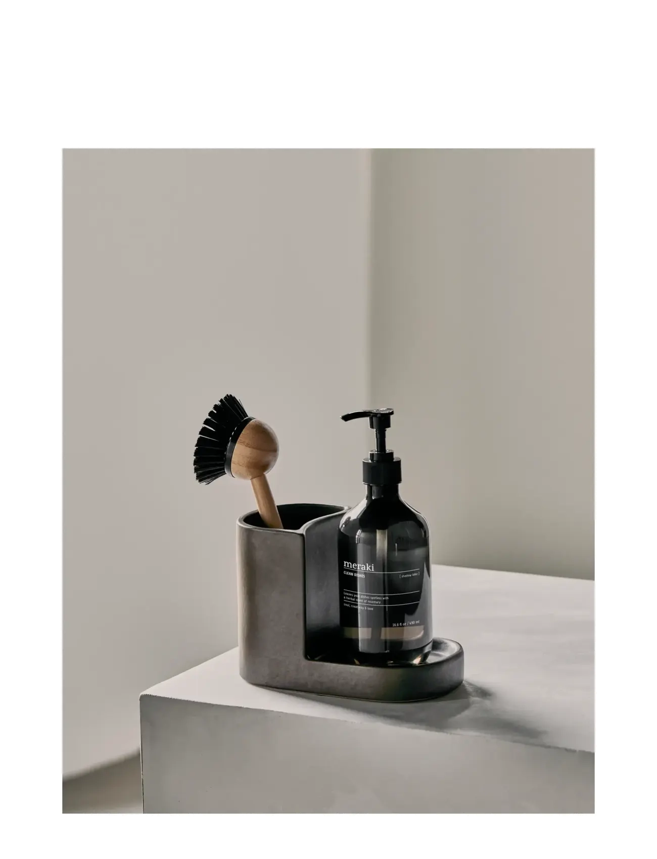 meraki - Brush and soap holder, MKDatura, Dark grey - dark grey - 2