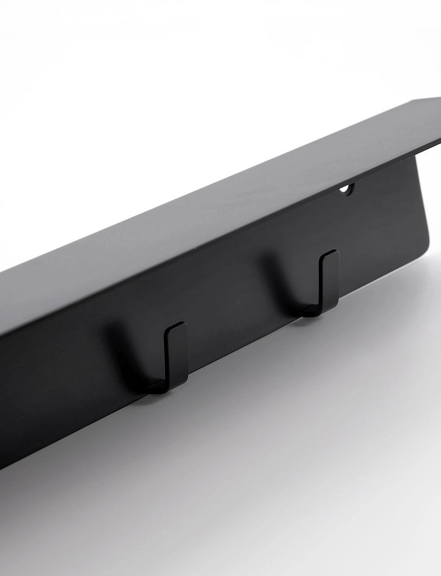meraki - Bottle hanger with hooks, Brushed b - riiulid - brushed black finish - 3
