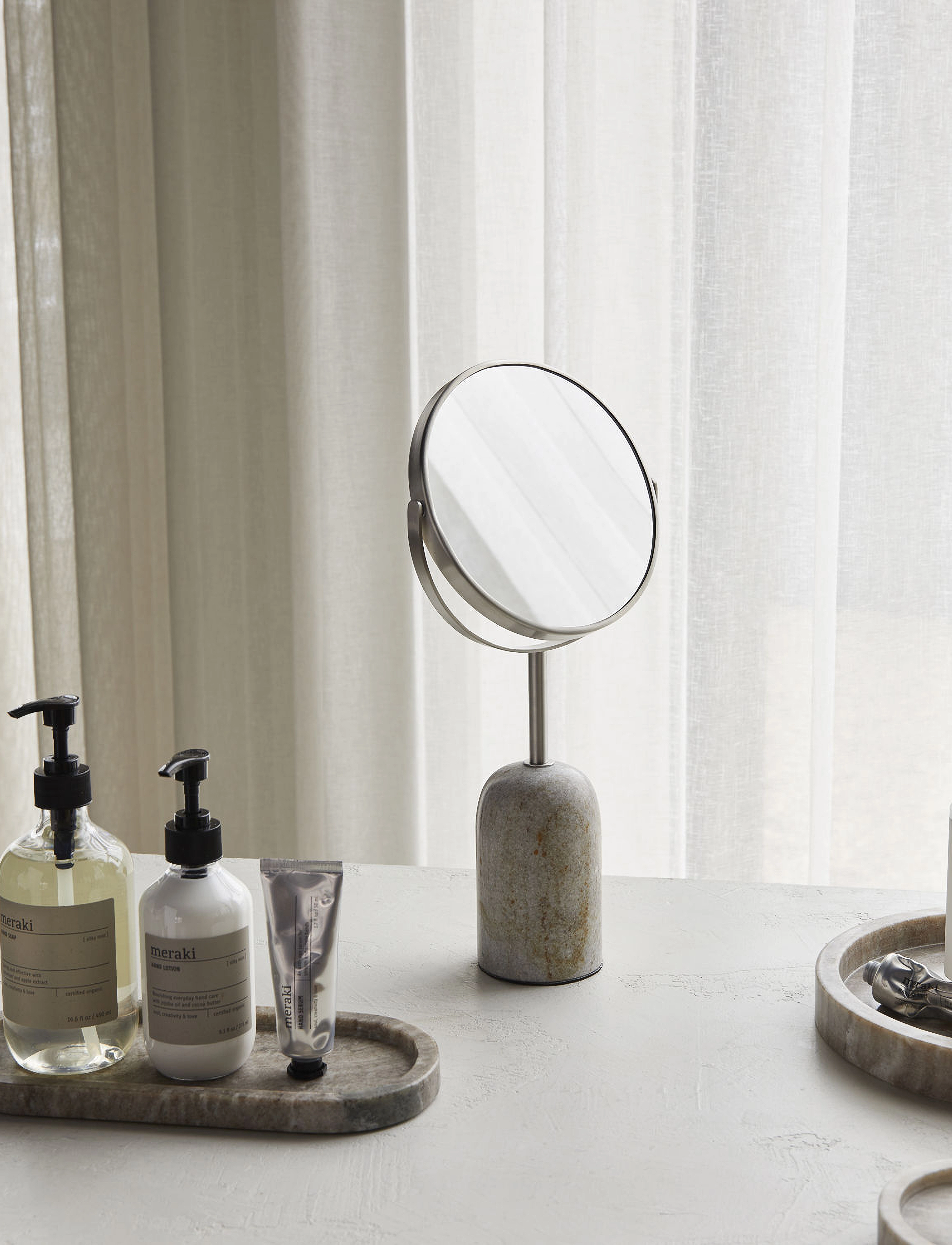 meraki Dobbeltsidet Spejl, Mkmarble, Beige, One Size, Beige, Badeværelsesinteriør > Badeværelsesspejle, Unisex