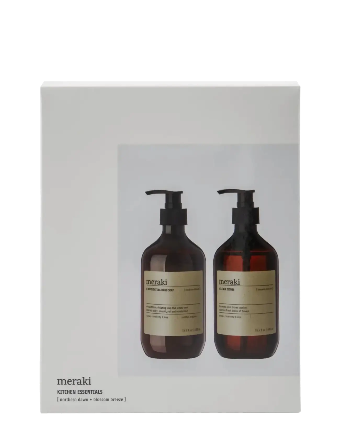 meraki Gift box, northern dawn exfoil. hand soap + blossom breeze dish wash, 490|490 ml|ml - Seebid ja kätekreemid - WHITE / white