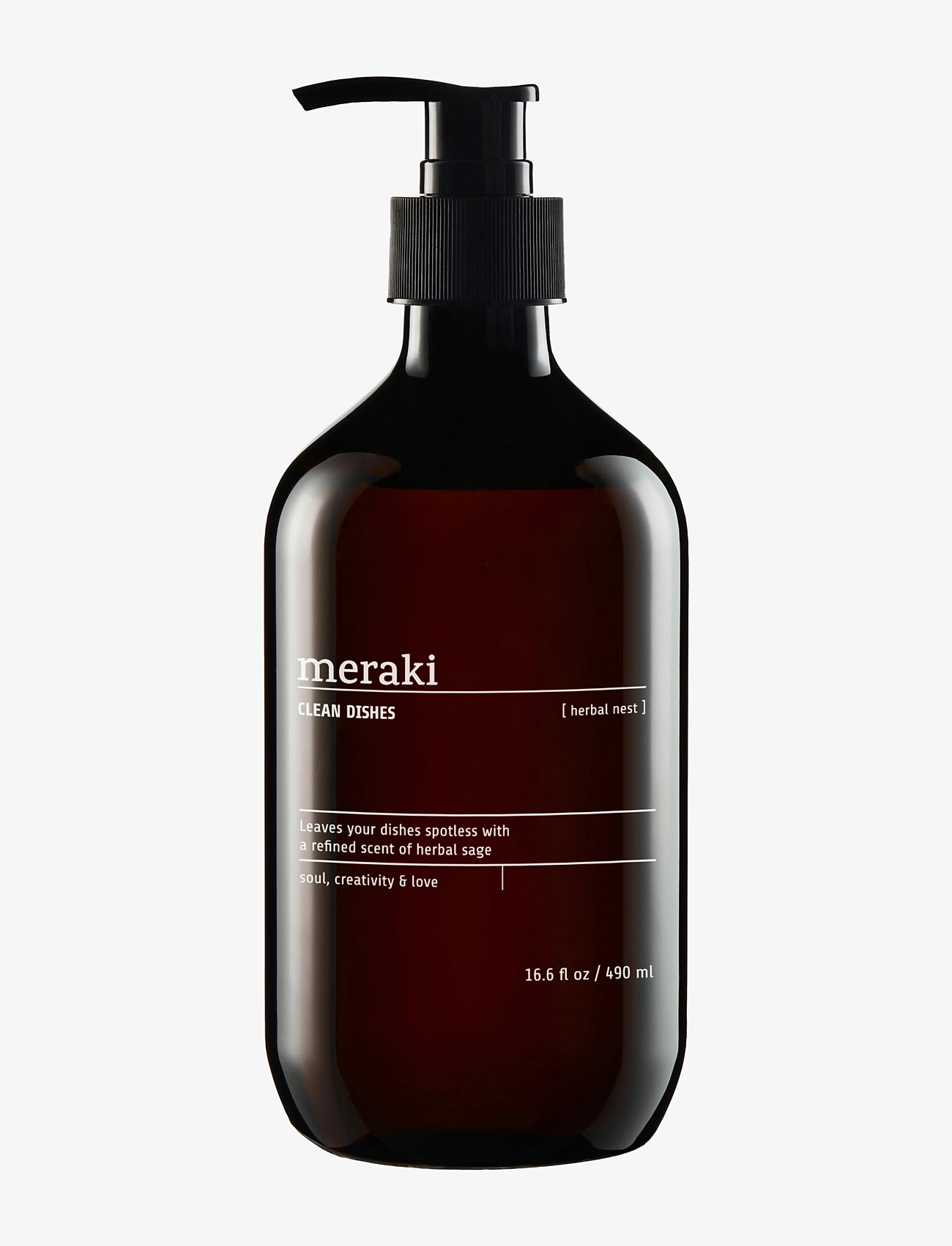 meraki Dish Wash, Herbal Nest, 490 Ml, Dish Soap, Sort, Str: 490 ml