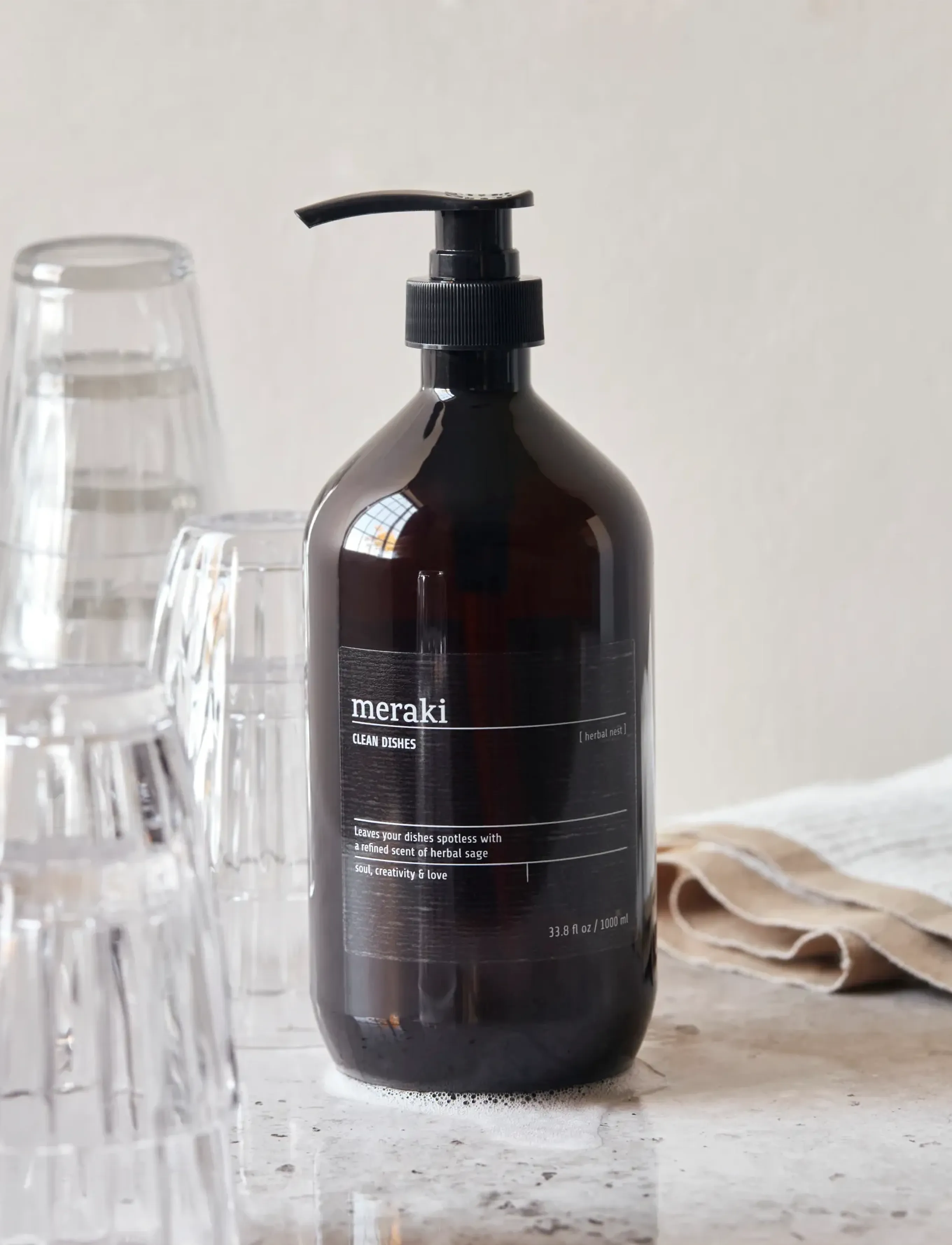 meraki Dish Wash, Herbal Nest, 1000 ml, 1000 ml, Nude, Opvask > Opvaskesæbe, Unisex