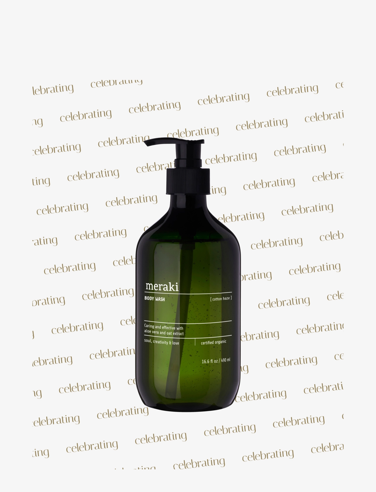 meraki - Body wash, Cotton Haze, 490 ml - dusjsåpe og dusjolje - green - 1