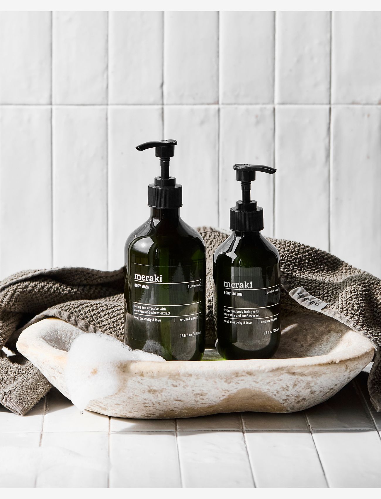 meraki - Body wash, Cotton Haze - handkräm - green - 3