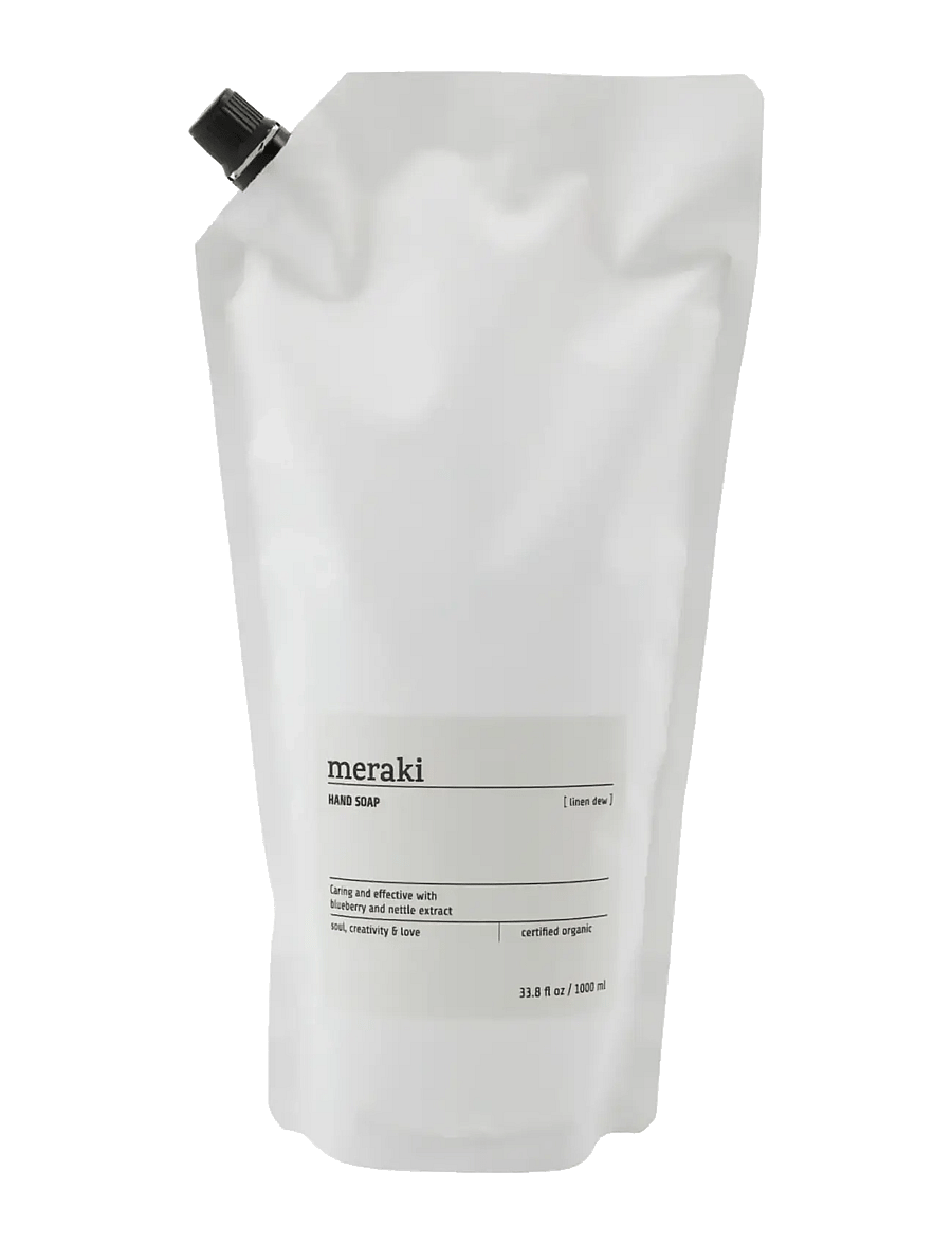 meraki - Hand soap, Linen Dew Refill, 1000 m - käteseebi täitepakid - clear - 1