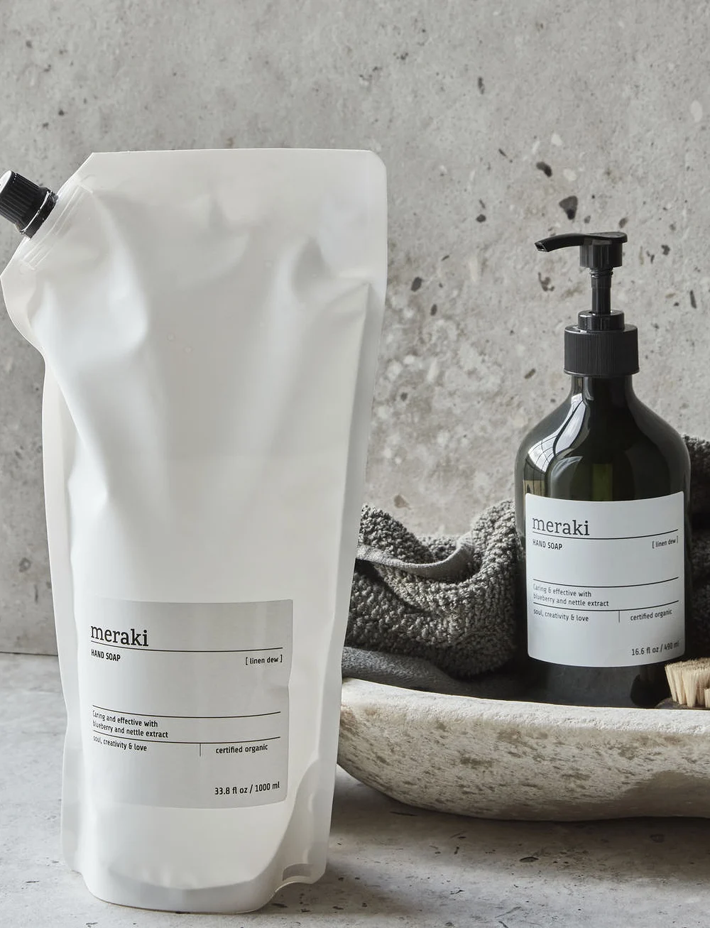 meraki - Hand soap, Linen dew refill - käteseebi täitepakid - clear - 0