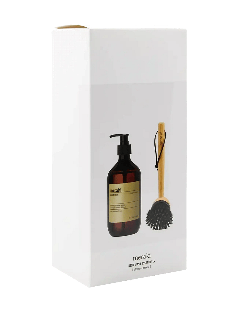 meraki - Gift box, blossom breeze dish wash + dish brush nature, 490 ml - tiskiaineet - clear - 2