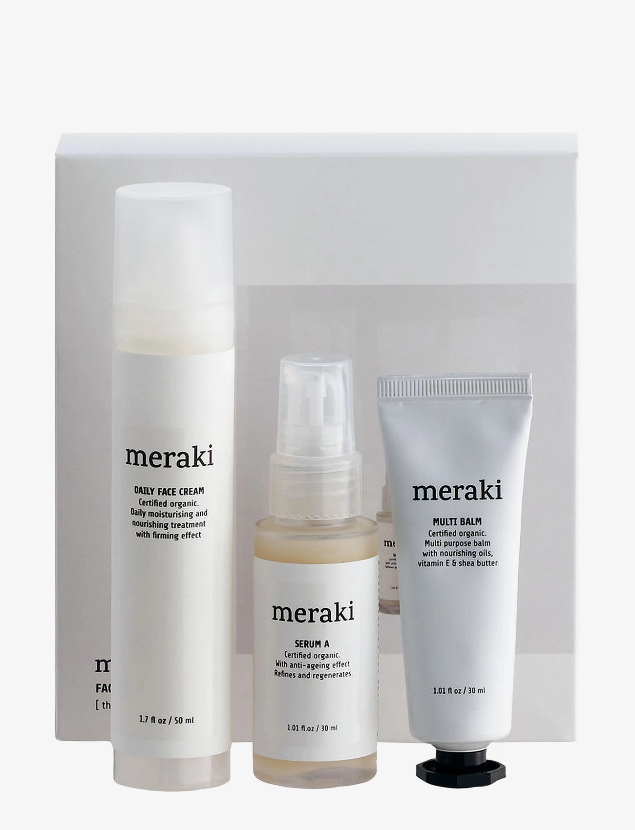 meraki Gift box, The moisturising kit - Face care - Gavesæt - WHITE / clear