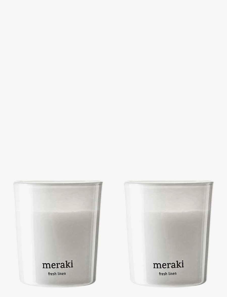 meraki - Scented candle, Fresh Linen, 60|60 - white - 1