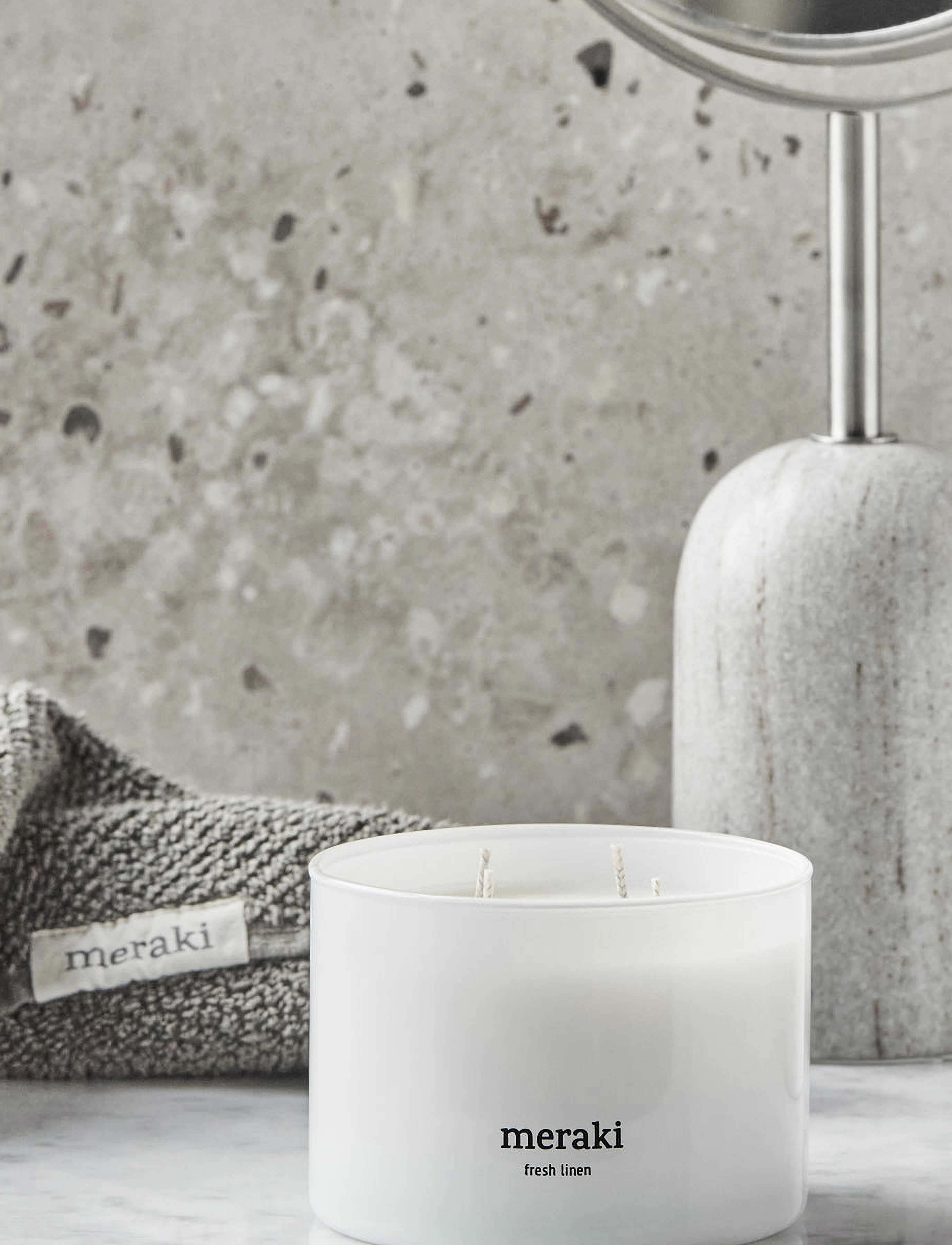 meraki Duftlys, Fresh Linen, One Size, White, Hjem > Duftlys, Dame