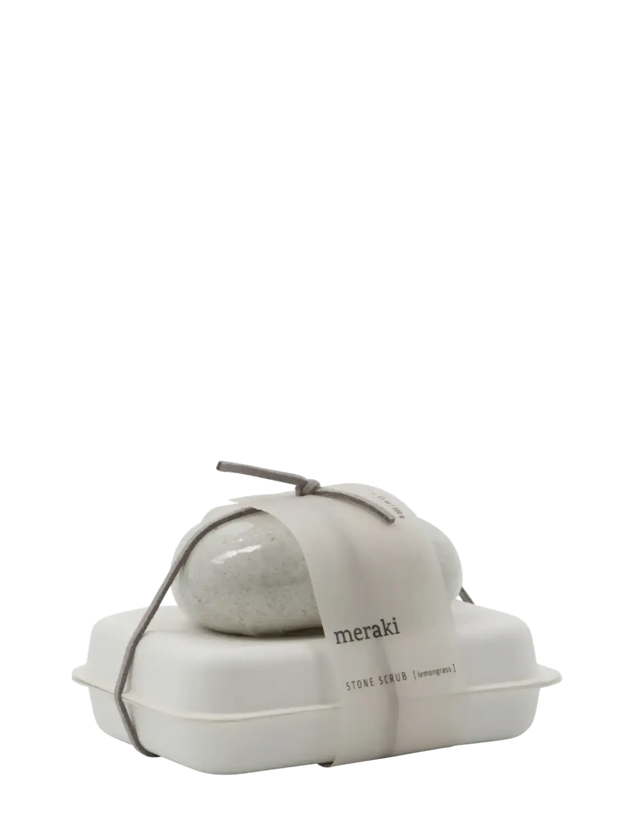 meraki Stone scrub, Lemongrass, 100 g - Hudpleje - BEIGE / clear