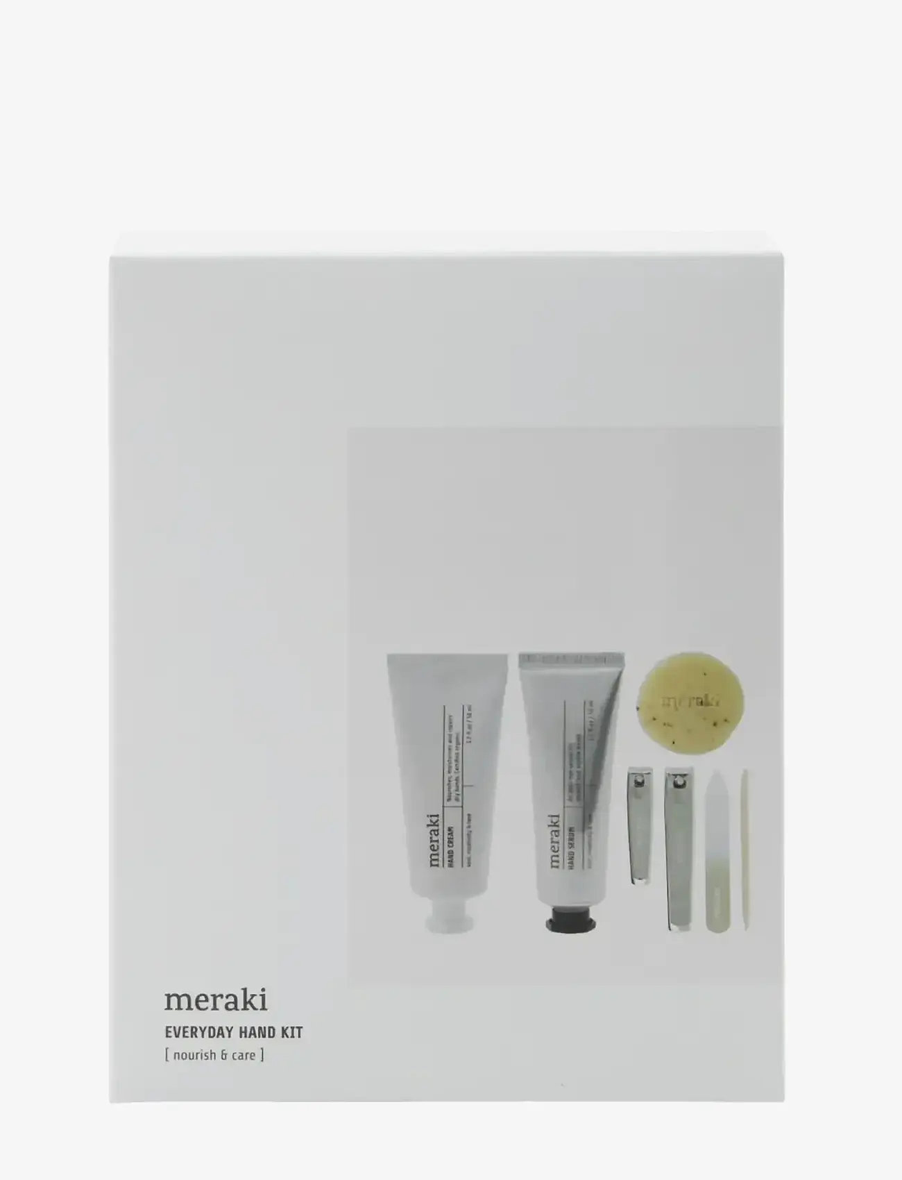 meraki - Gift box, hand cream + hand serum + soap + nail kit, 50|50|20 ml|ml|g - til ham - white - 1