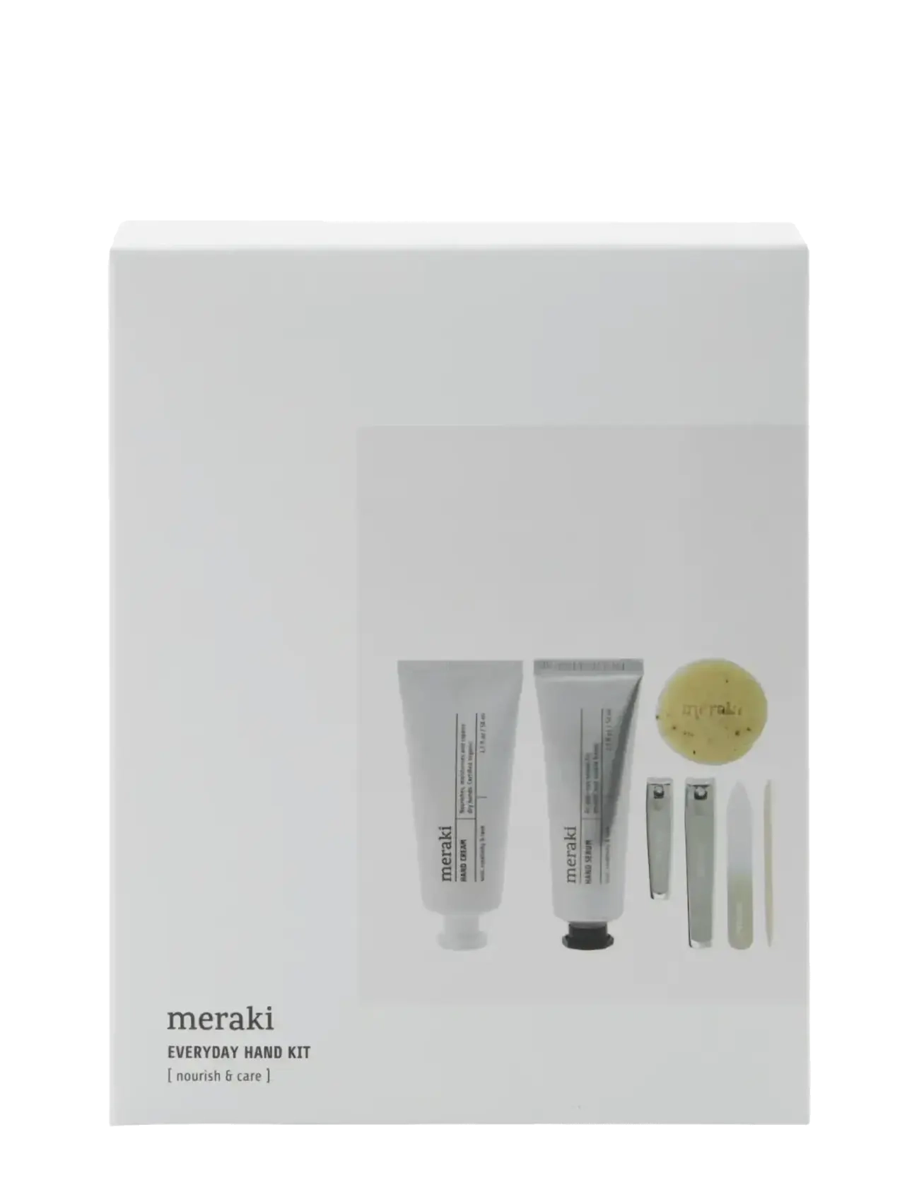 meraki Gift box, hand cream + hand serum + soap + nail kit, 50|50|20 ml|ml|g - Naglar - WHITE / white
