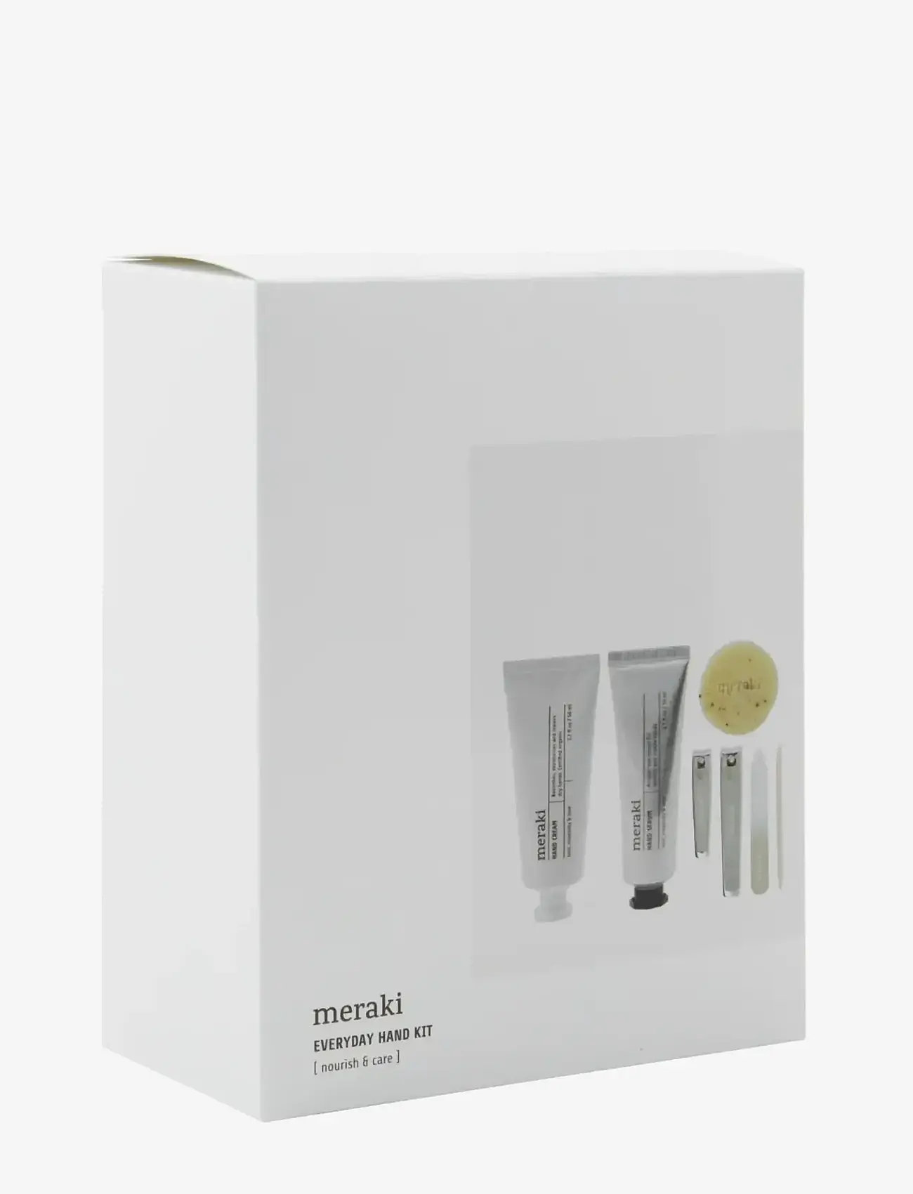 meraki - Gift box, hand cream + hand serum + soap + nail kit, 50|50|20 ml|ml|g - til ham - white - 3
