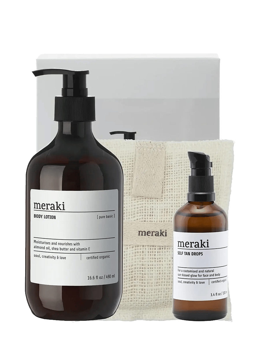 meraki - Gift box, self tan drops, bath mitt, body lotion, 140|100|490 g|ml|ml - lotion & cream - white - 2
