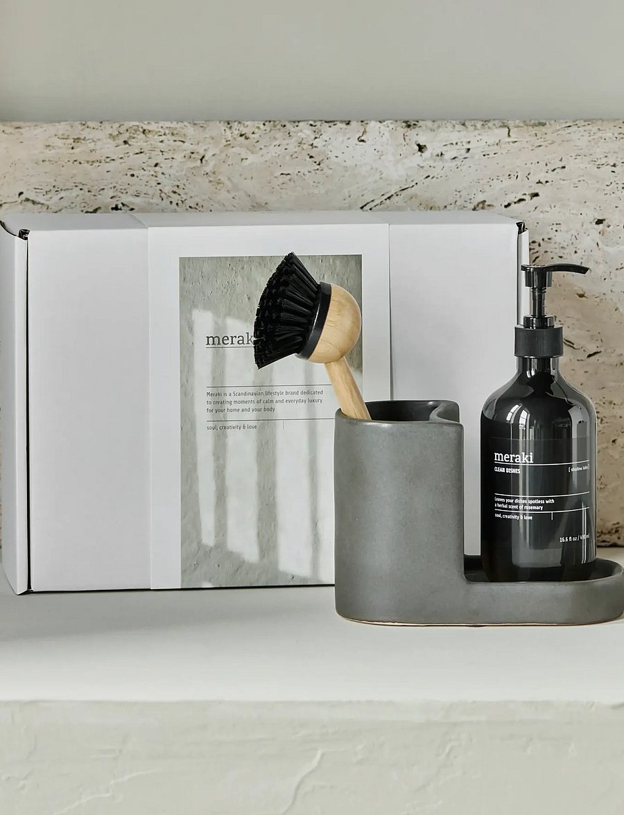 meraki - Gift box, Dark Grey Holder + Nature - giftset - grey - 0
