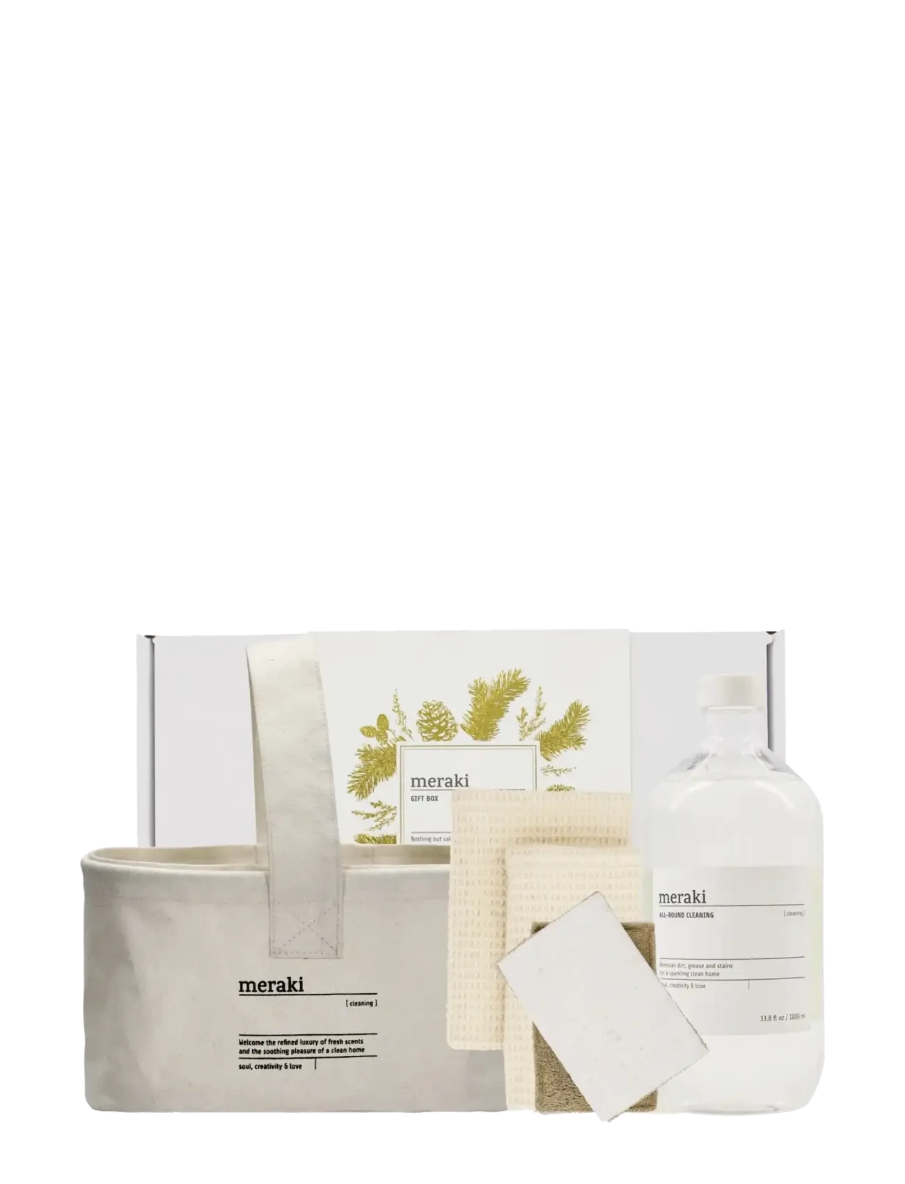 meraki Gift Boxch, Basket + Dish Cloth, Be, Opvaskeklud, Hvid, Str: ONE SIZE