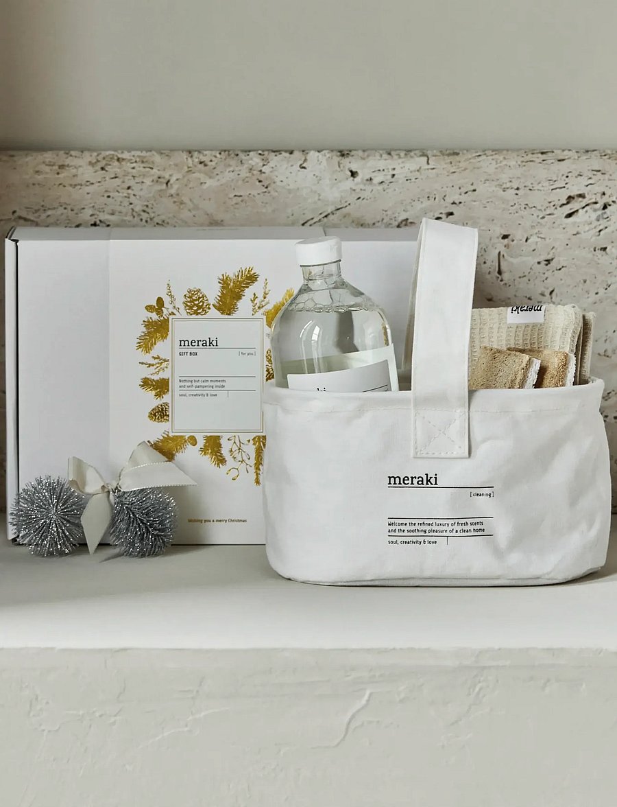 meraki - Gift boxCH, Basket + Dish Cloth, Be - white - 0
